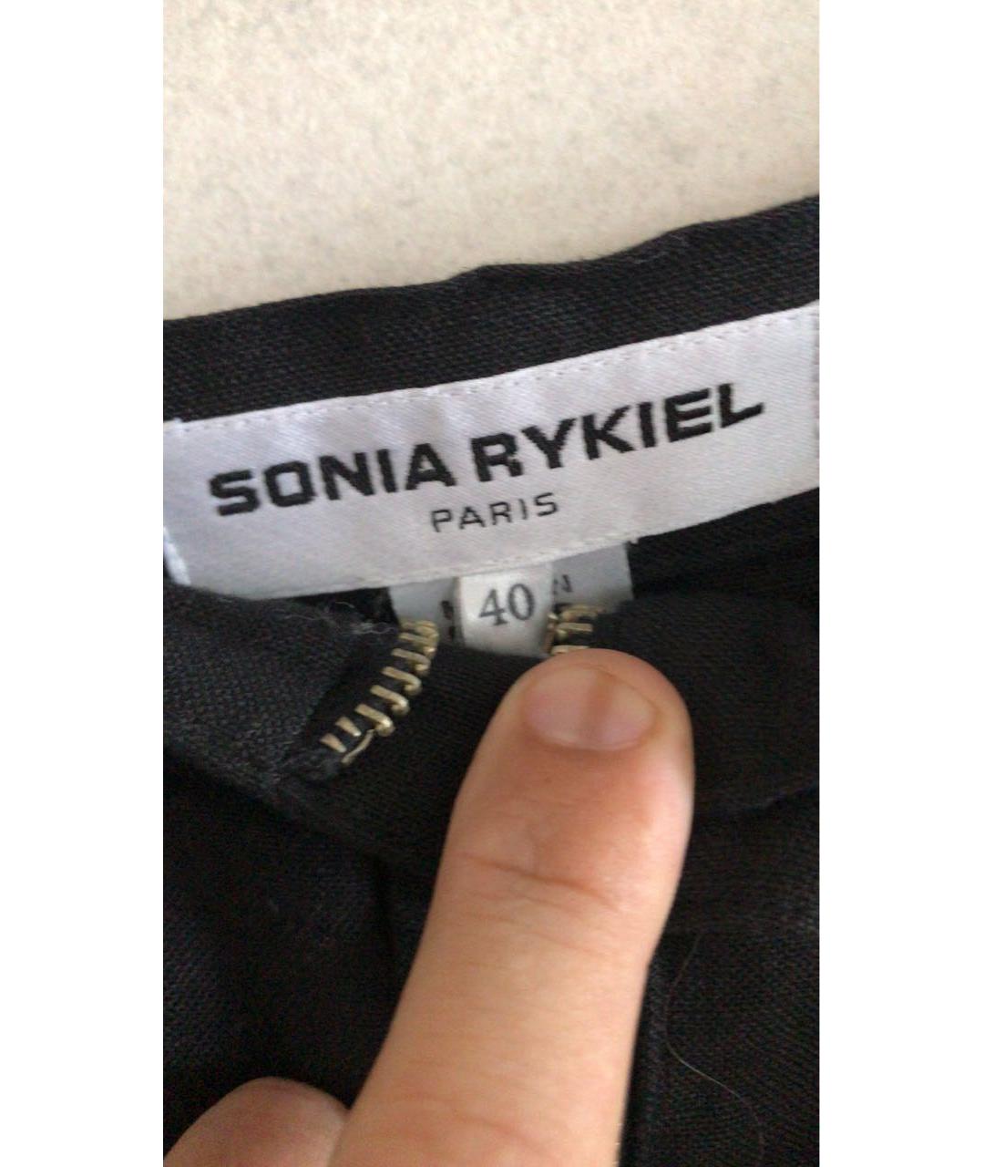 SONIA RYKIEL Черная льняная юбка миди, фото 2