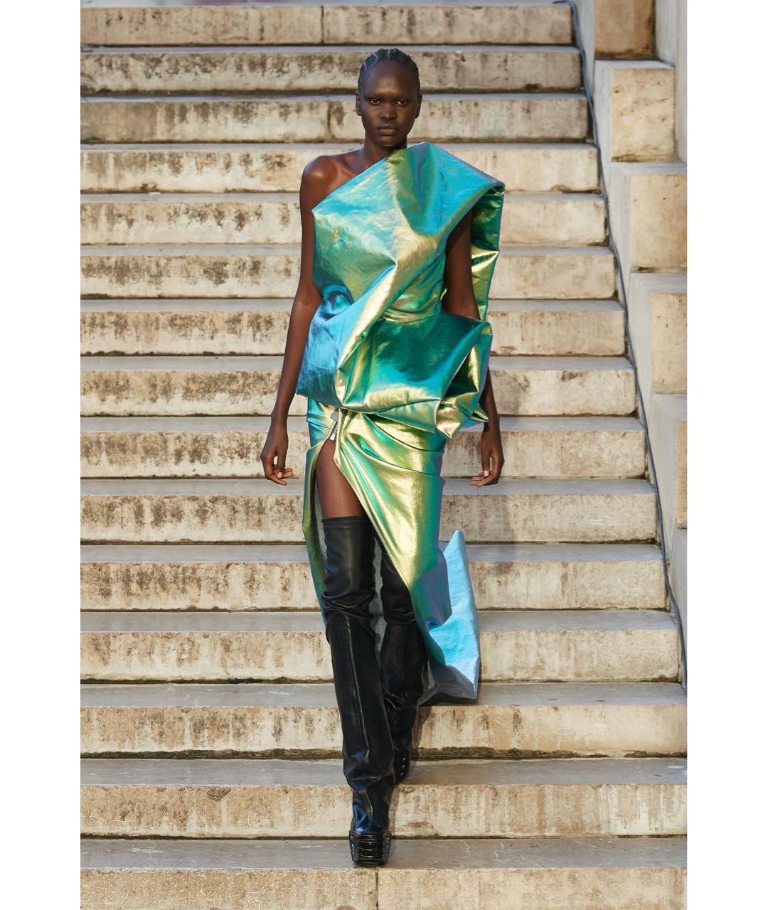 RICK OWENS Мульти хлопковое коктейльное платье, фото 6