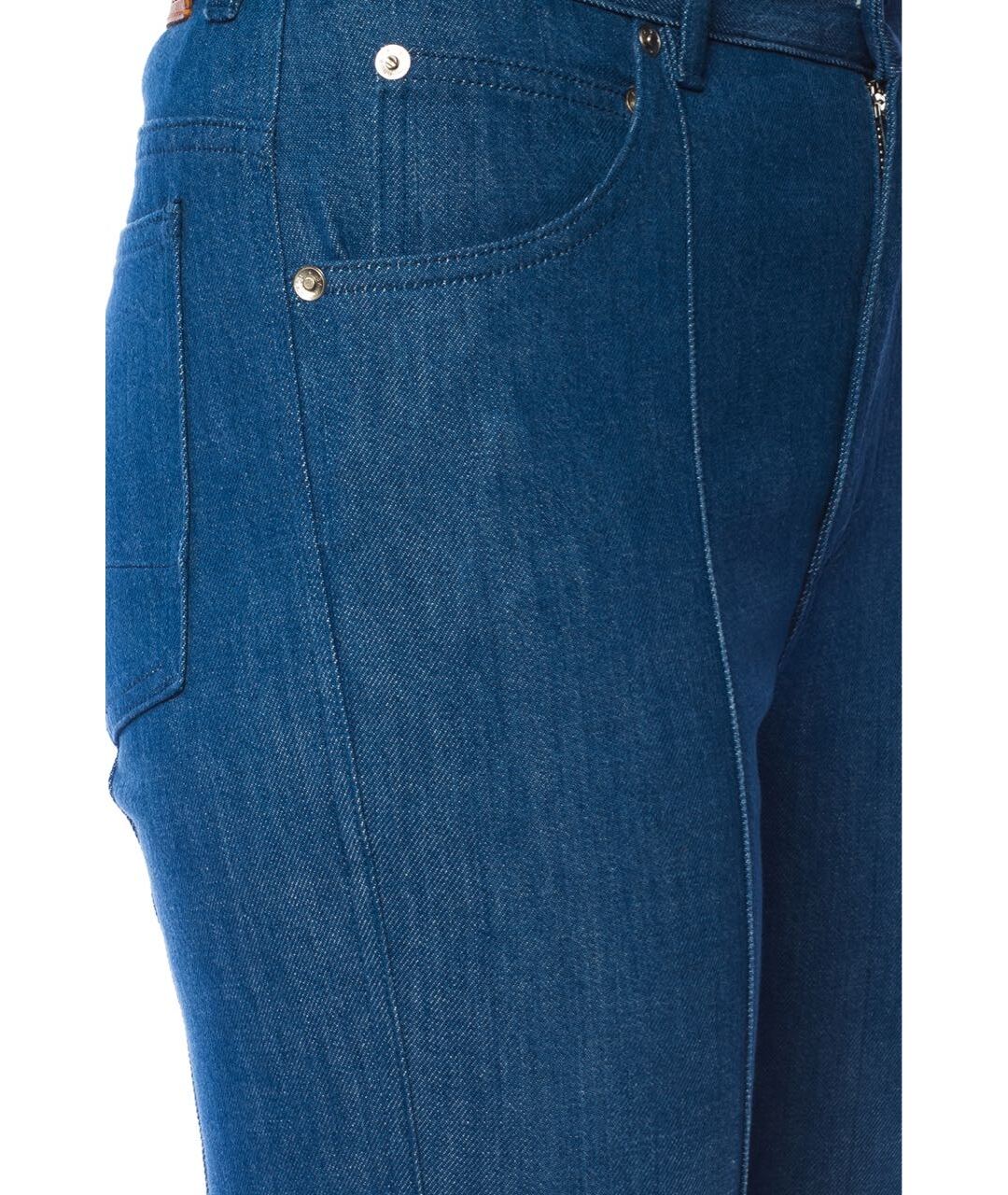 GOLDEN GOOSE DELUXE BRAND Синие хлопковые джинсы клеш, фото 4
