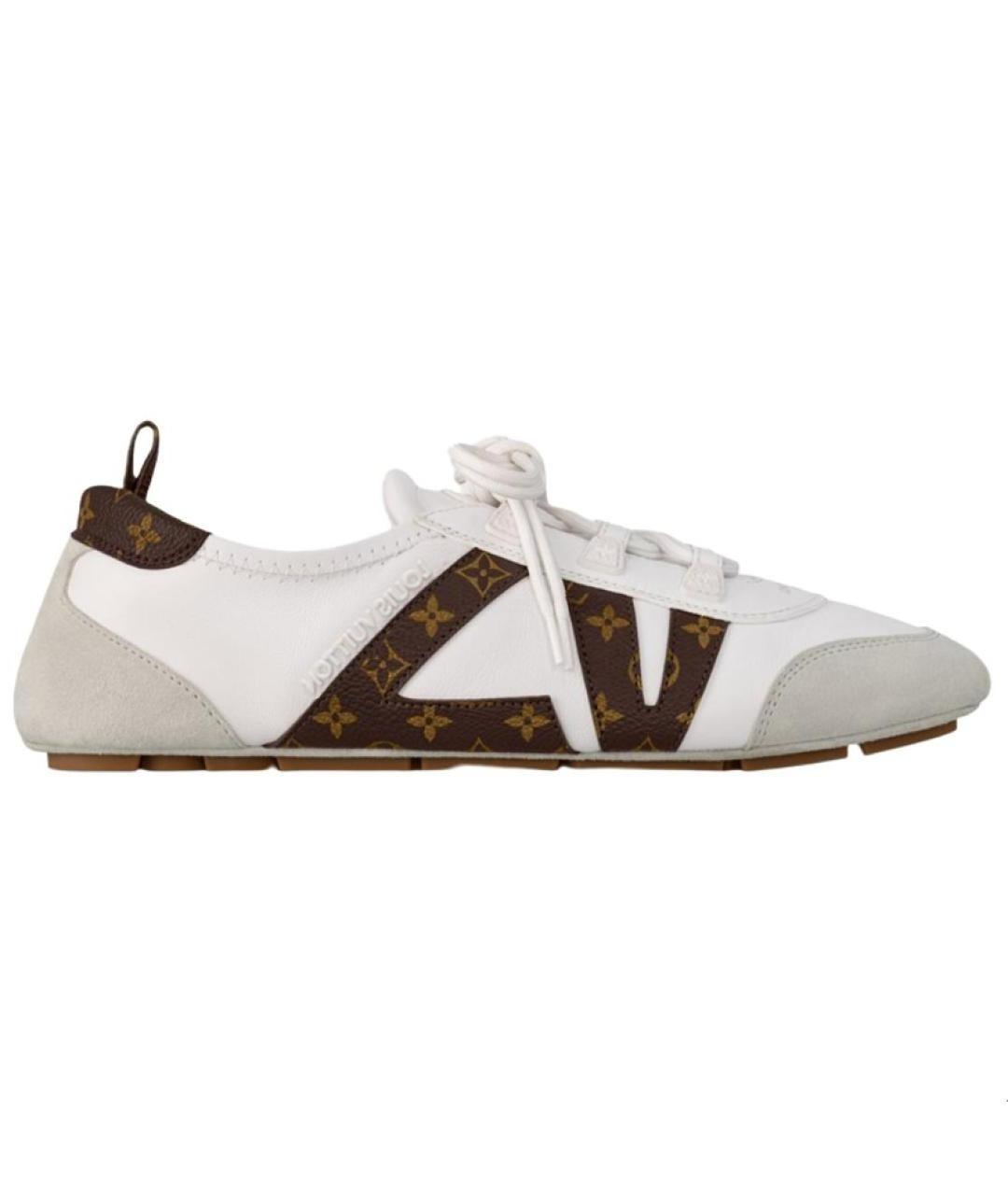 LOUIS VUITTON Белые кожаные кеды, фото 1