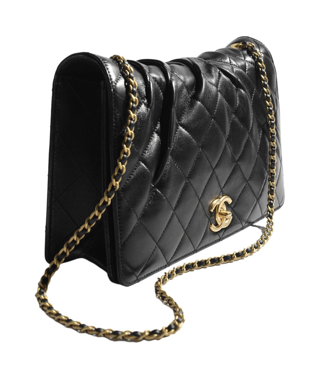 CHANEL Черная кожаная сумка через плечо, фото 3