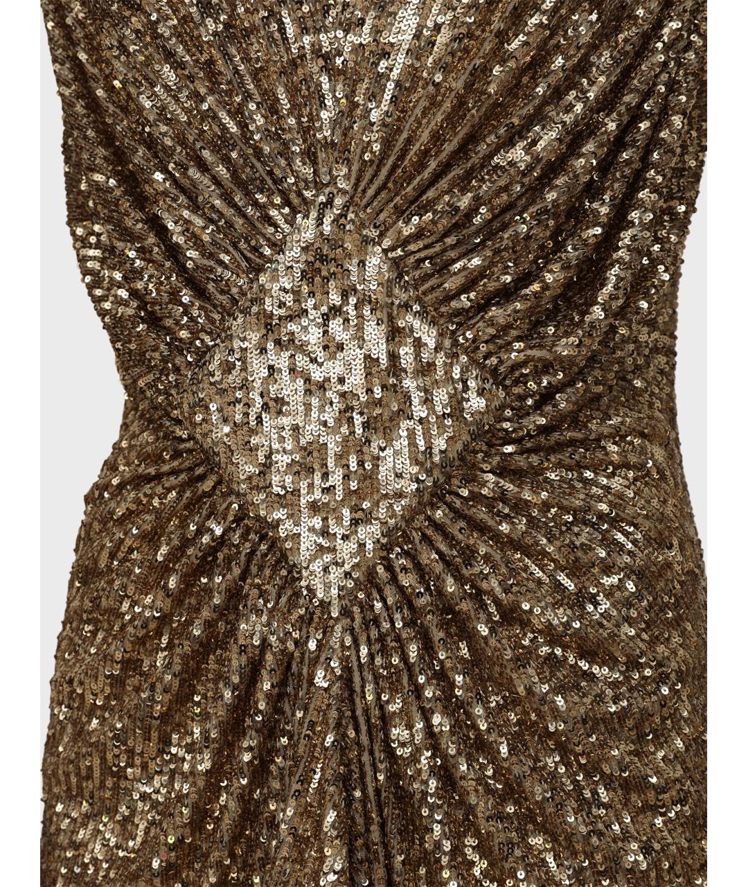BALMAIN Золотое коктейльное платье, фото 3