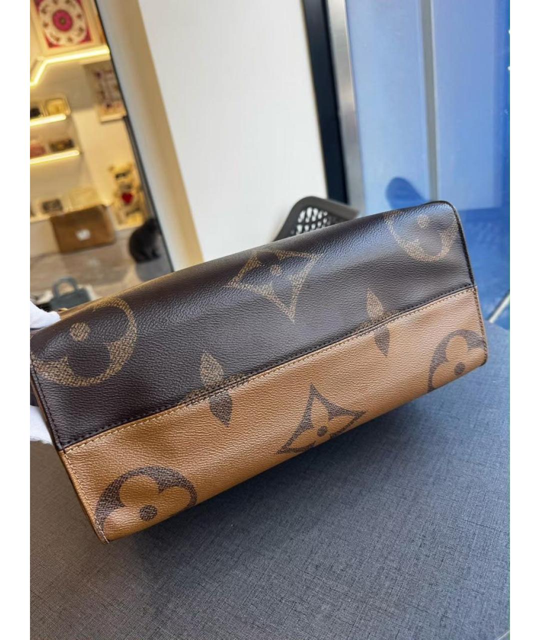 LOUIS VUITTON Коричневая канва сумка с короткими ручками, фото 5