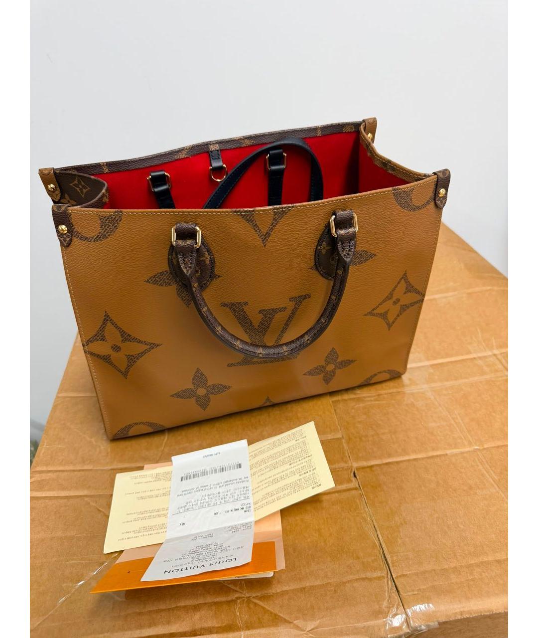 LOUIS VUITTON Коричневая канва сумка с короткими ручками, фото 7