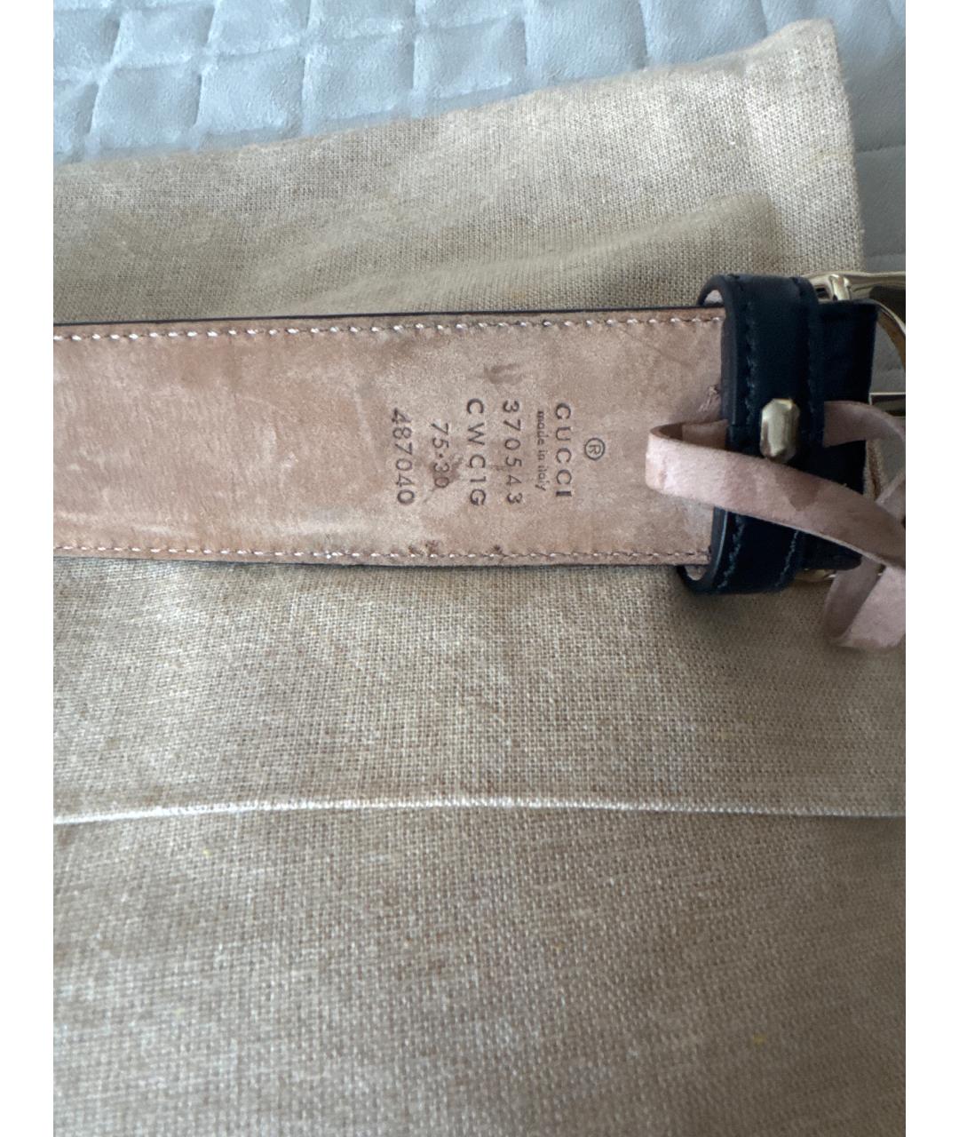 GUCCI Черный кожаный ремень, фото 3