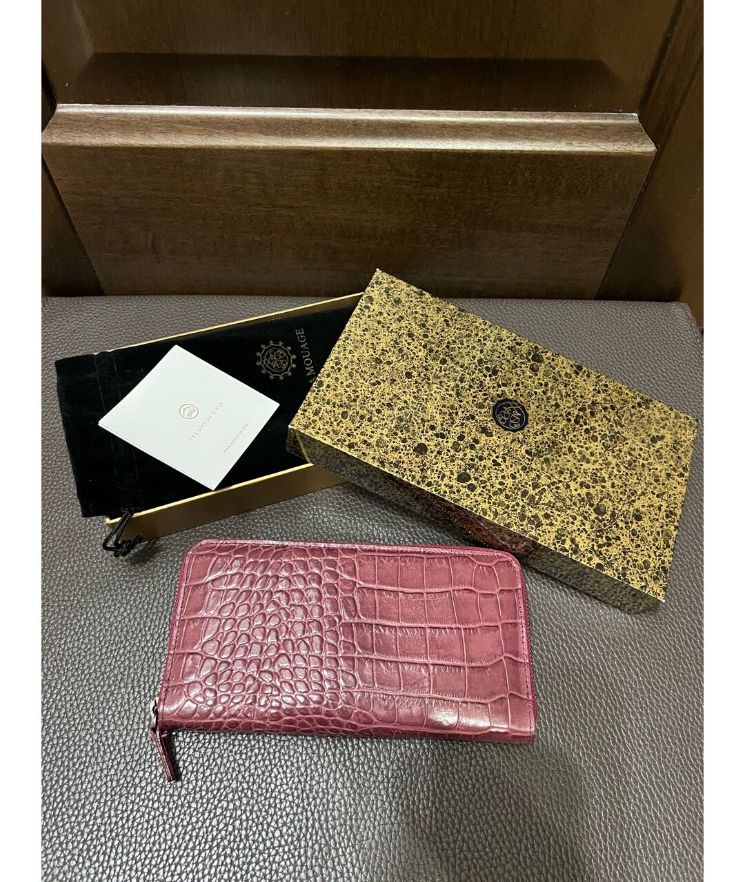 AMOUAGE Фиолетовый кожаный кошелек, фото 3