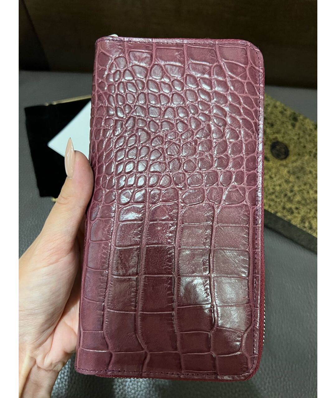AMOUAGE Фиолетовый кожаный кошелек, фото 4