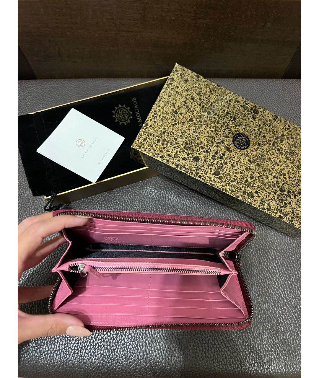 AMOUAGE Фиолетовый кожаный кошелек, фото 2