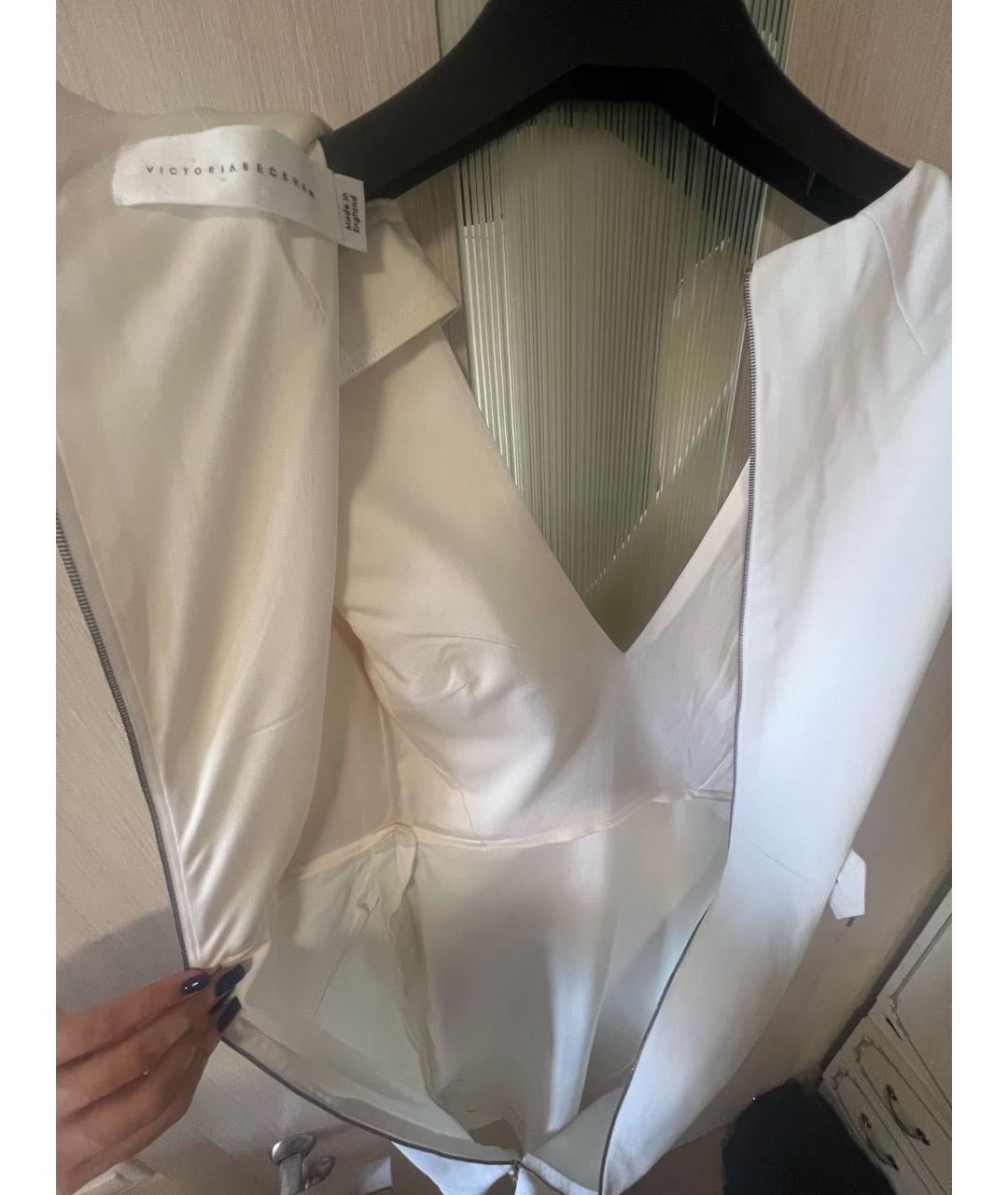 VICTORIA BECKHAM Белое хлопковое повседневное платье, фото 2