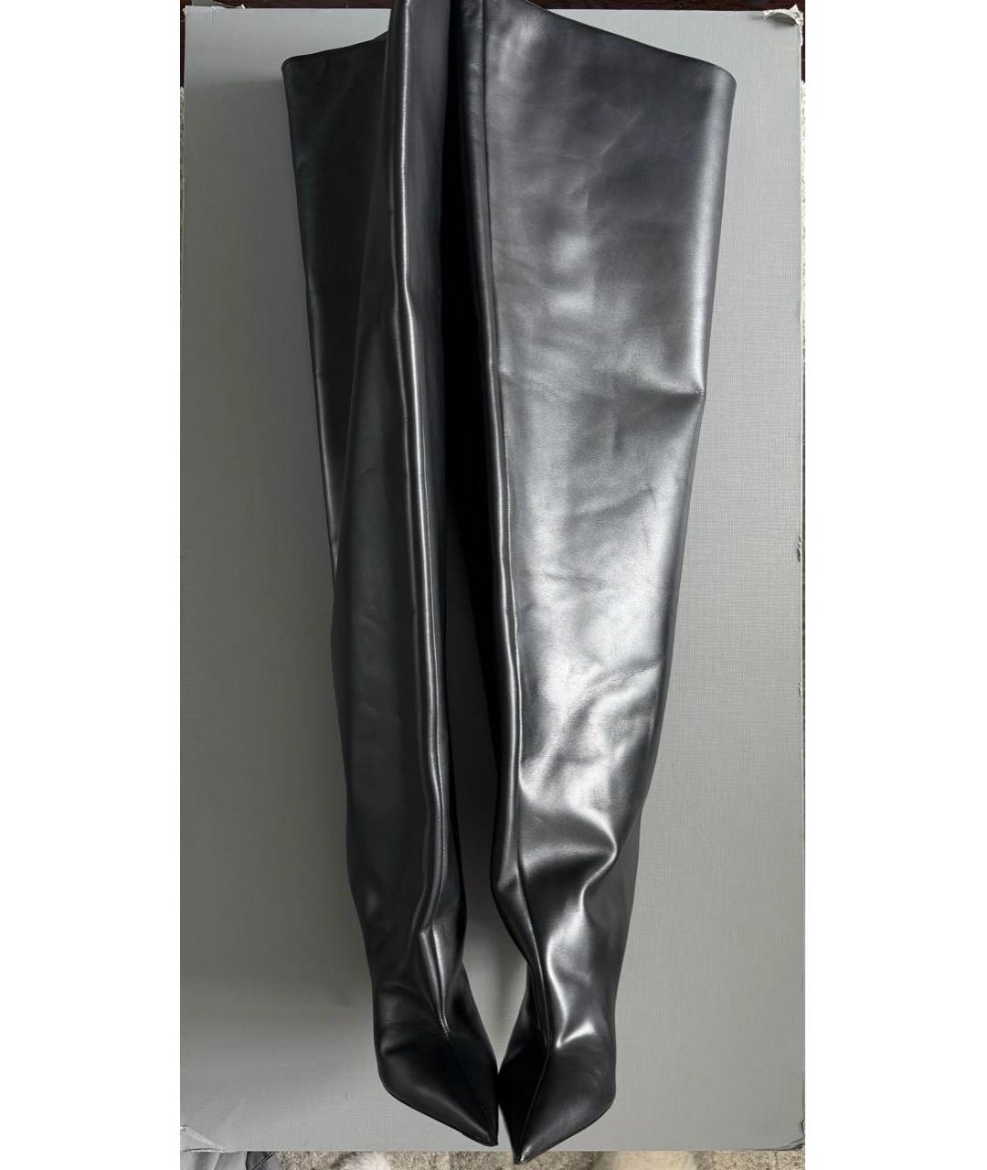BALENCIAGA Черные кожаные сапоги, фото 2