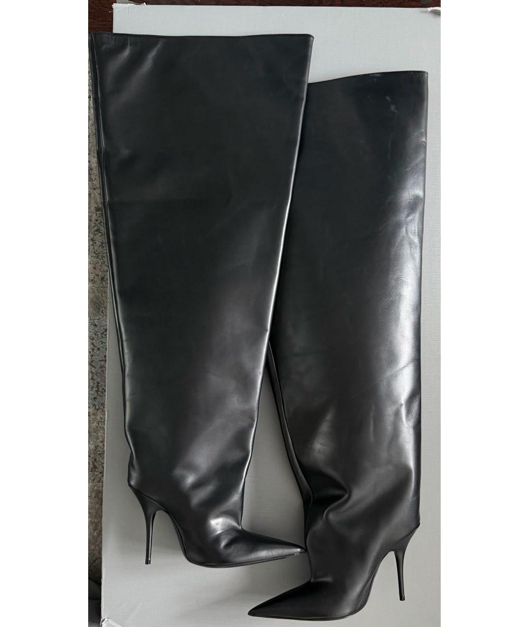 BALENCIAGA Черные кожаные сапоги, фото 5