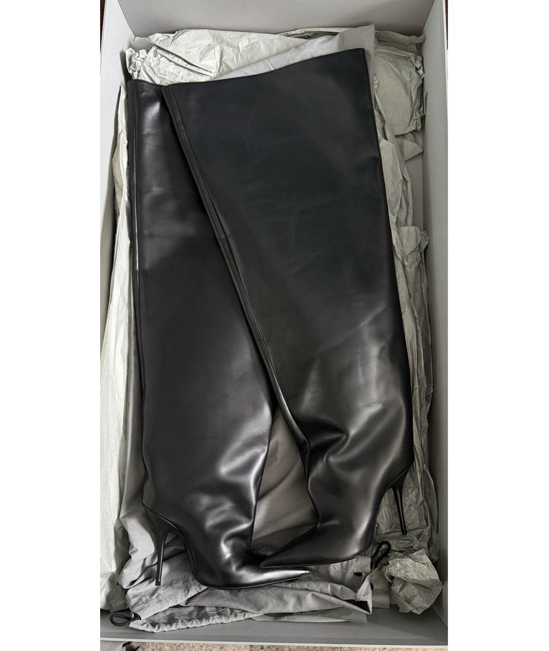 BALENCIAGA Черные кожаные сапоги, фото 7
