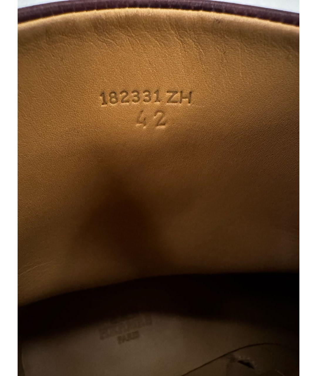 HERMES Бордовые кожаные высокие ботинки, фото 5