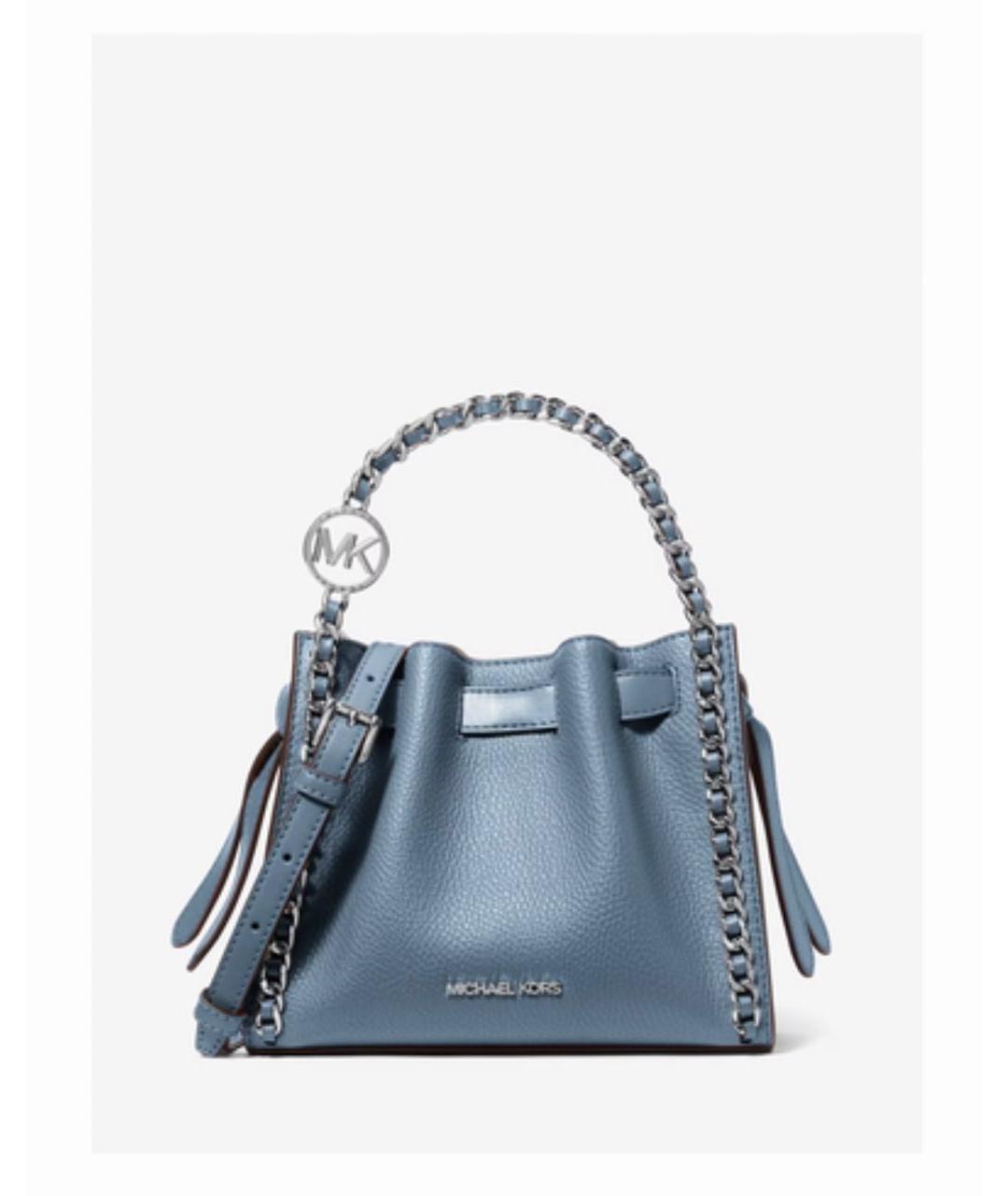 MICHAEL KORS Голубая кожаная сумка тоут, фото 9