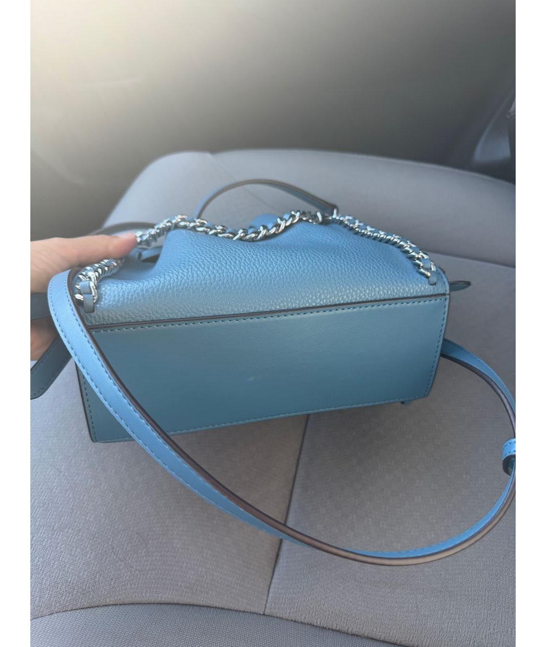 MICHAEL KORS Голубая кожаная сумка тоут, фото 8