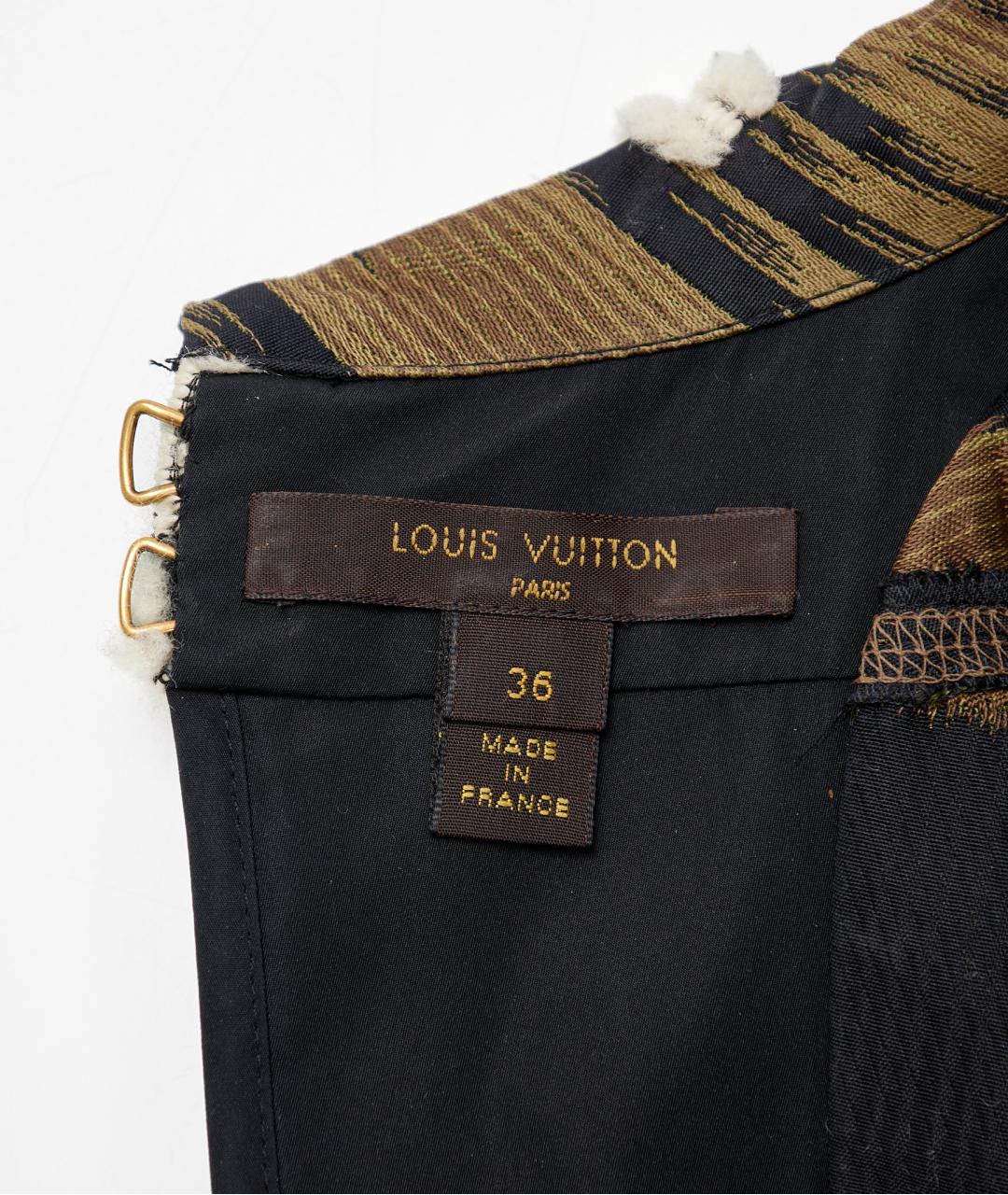 LOUIS VUITTON Хаки шелковое коктейльное платье, фото 3