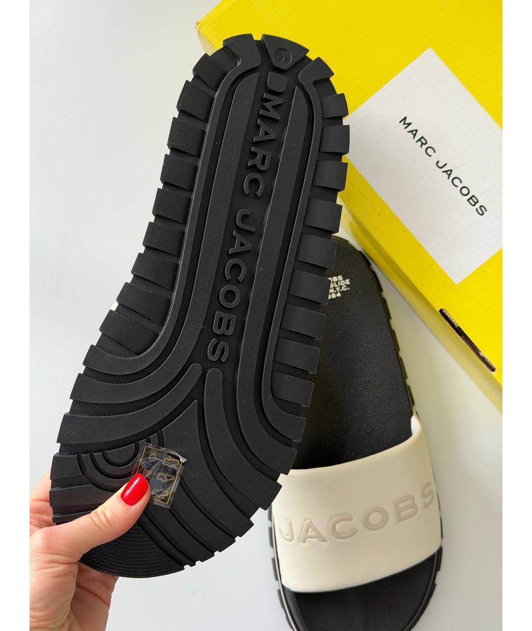 MARC JACOBS Белые кожаные шлепанцы, фото 2