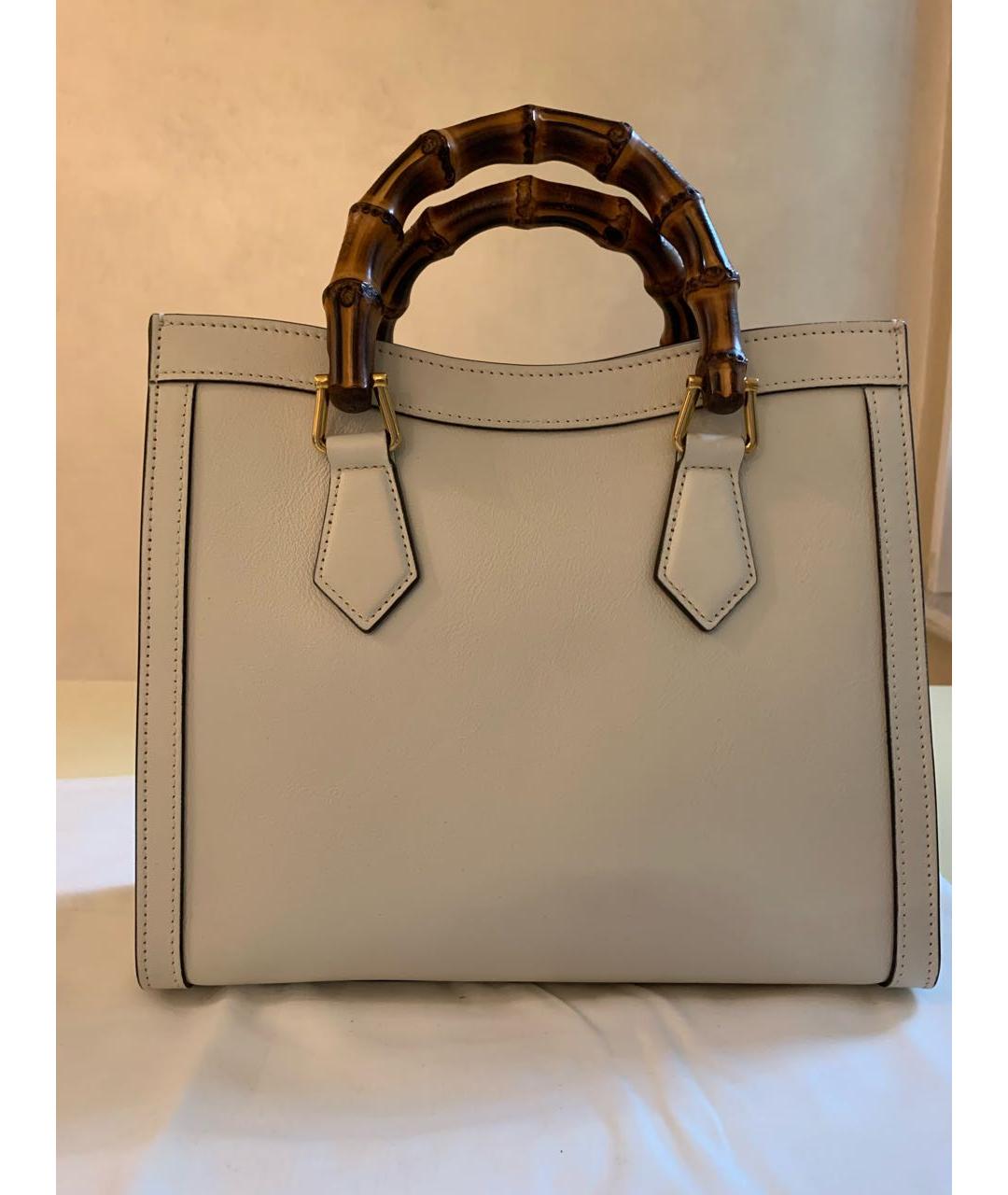 GUCCI Бежевая кожаная сумка с короткими ручками, фото 4
