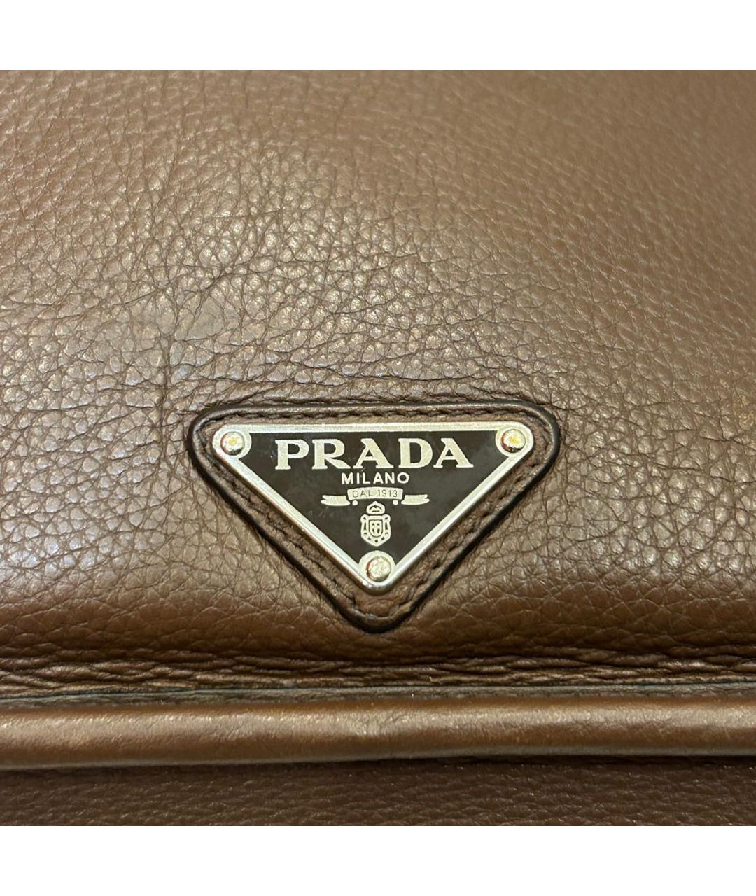 PRADA Коричневая кожаная сумка на плечо, фото 6