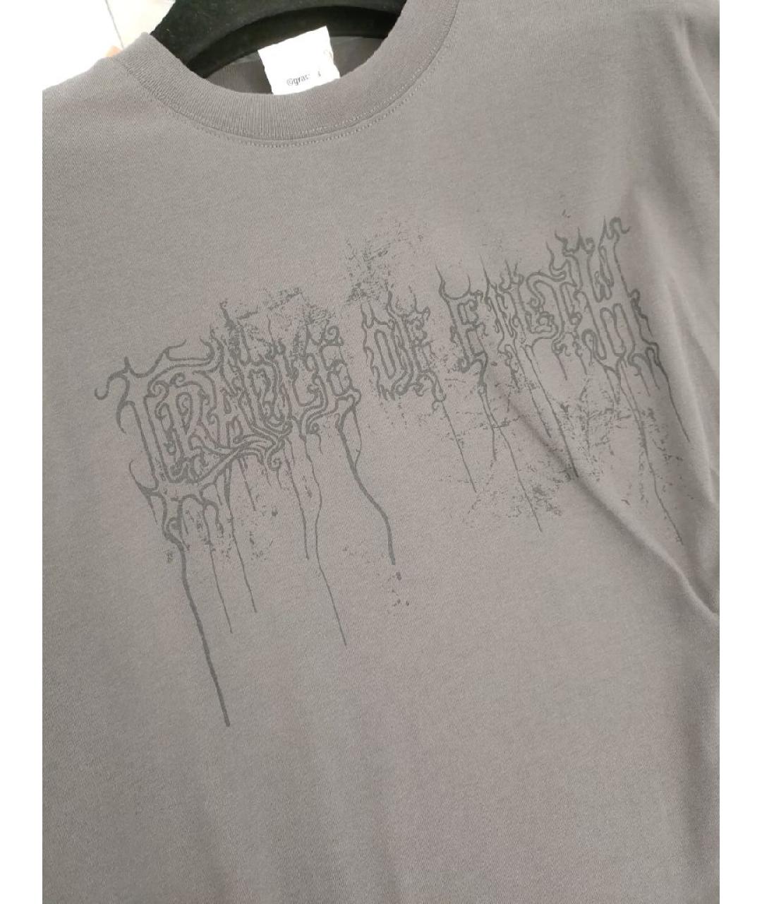 VETEMENTS Антрацитовая хлопковая футболка, фото 4