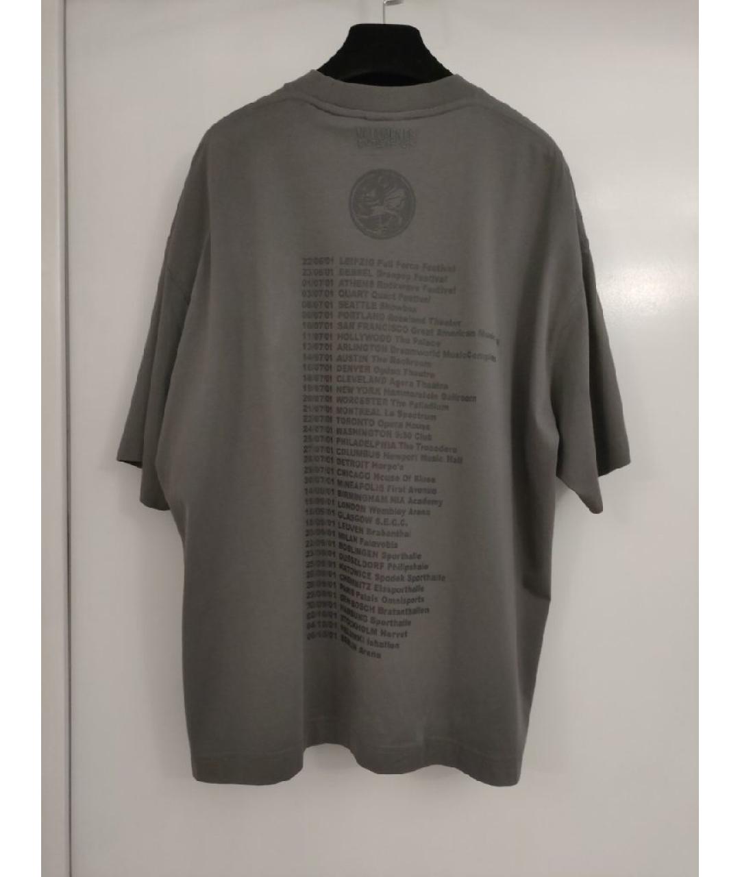 VETEMENTS Антрацитовая хлопковая футболка, фото 2