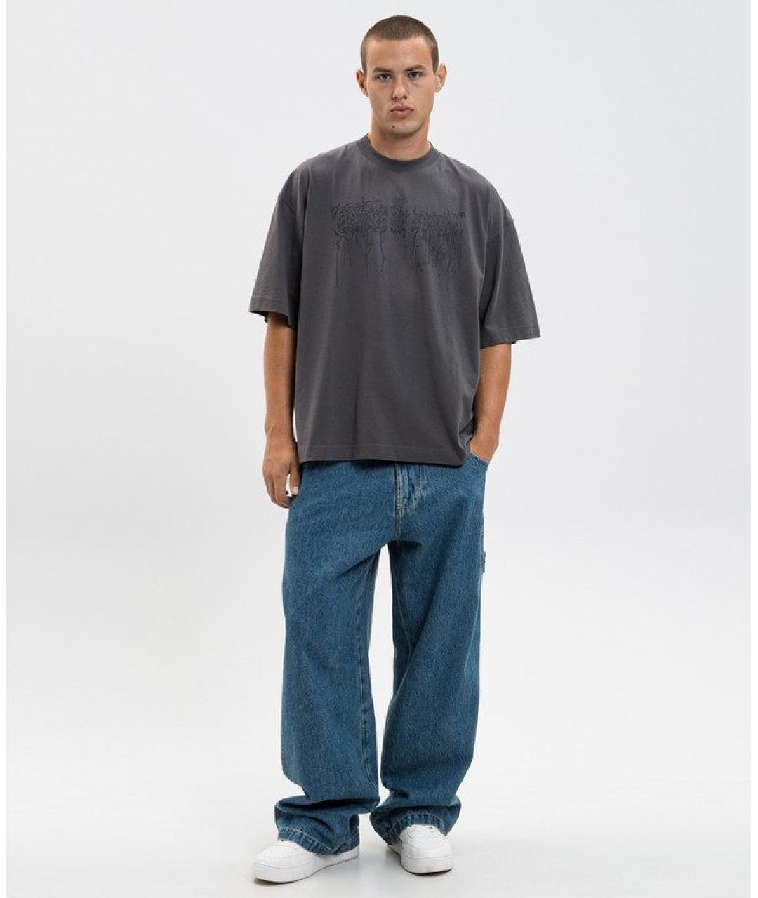 VETEMENTS Антрацитовая хлопковая футболка, фото 7