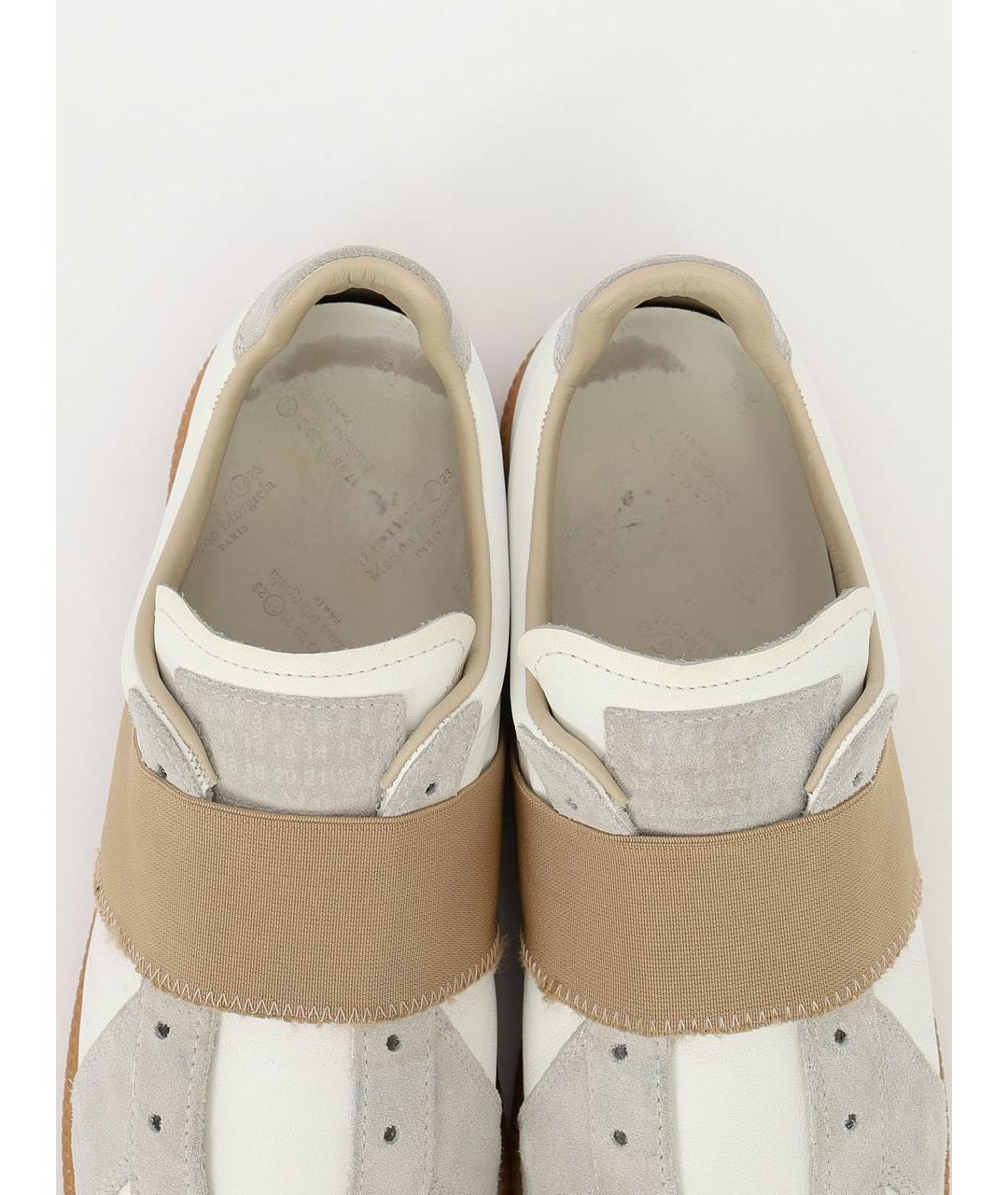 MAISON MARGIELA Белые кожаные низкие кроссовки / кеды, фото 3