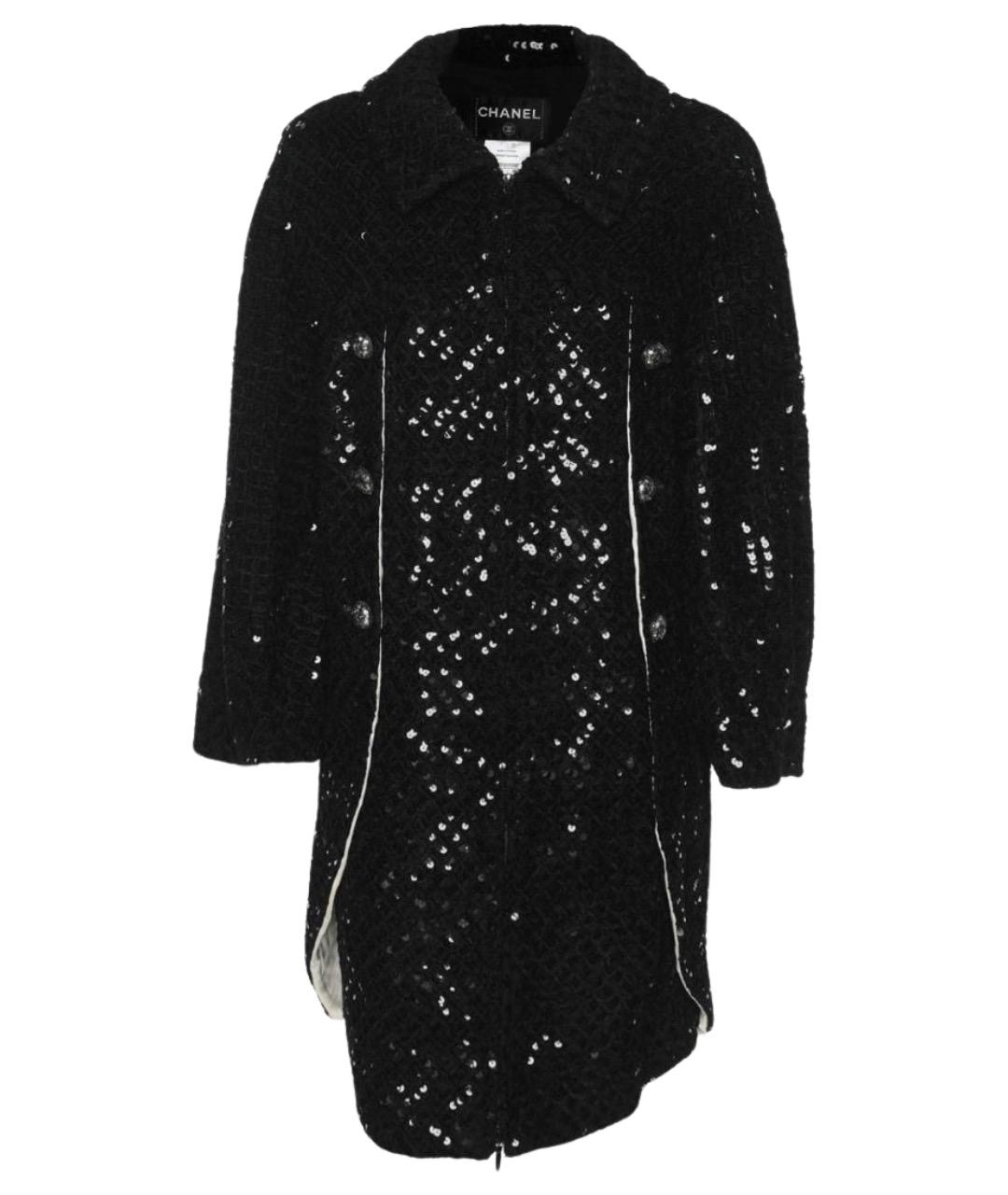 CHANEL Черное вискозное пальто, фото 1