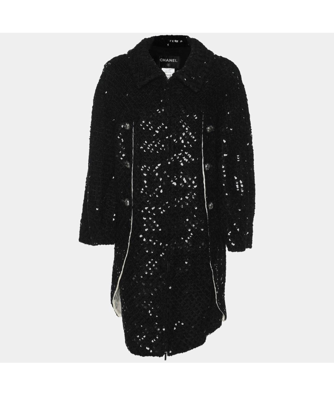 CHANEL Черное вискозное пальто, фото 9