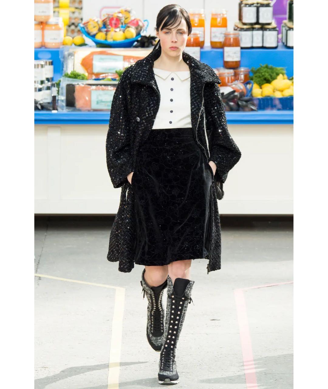 CHANEL Черное вискозное пальто, фото 5