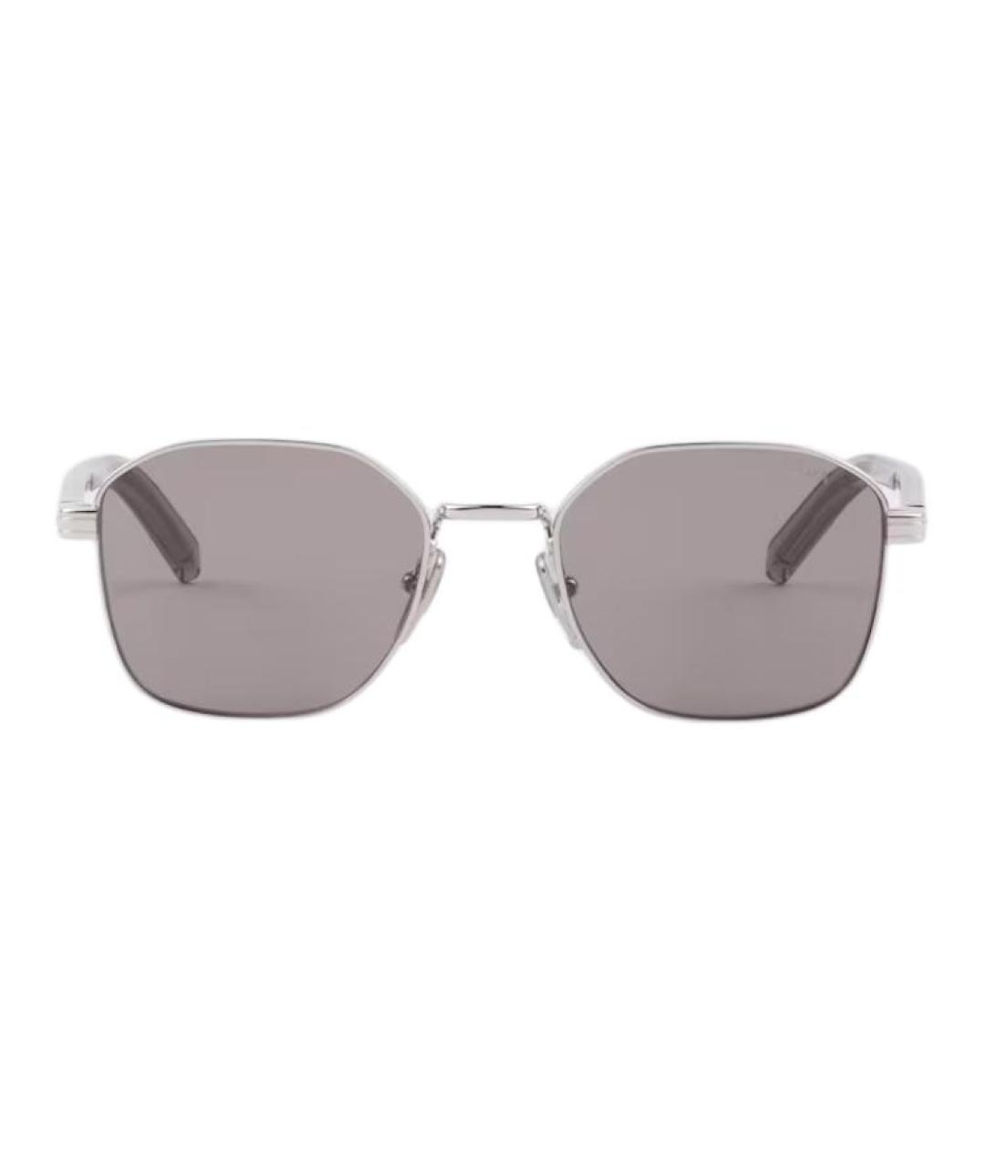 PRADA Серебряные металлические солнцезащитные очки, фото 1