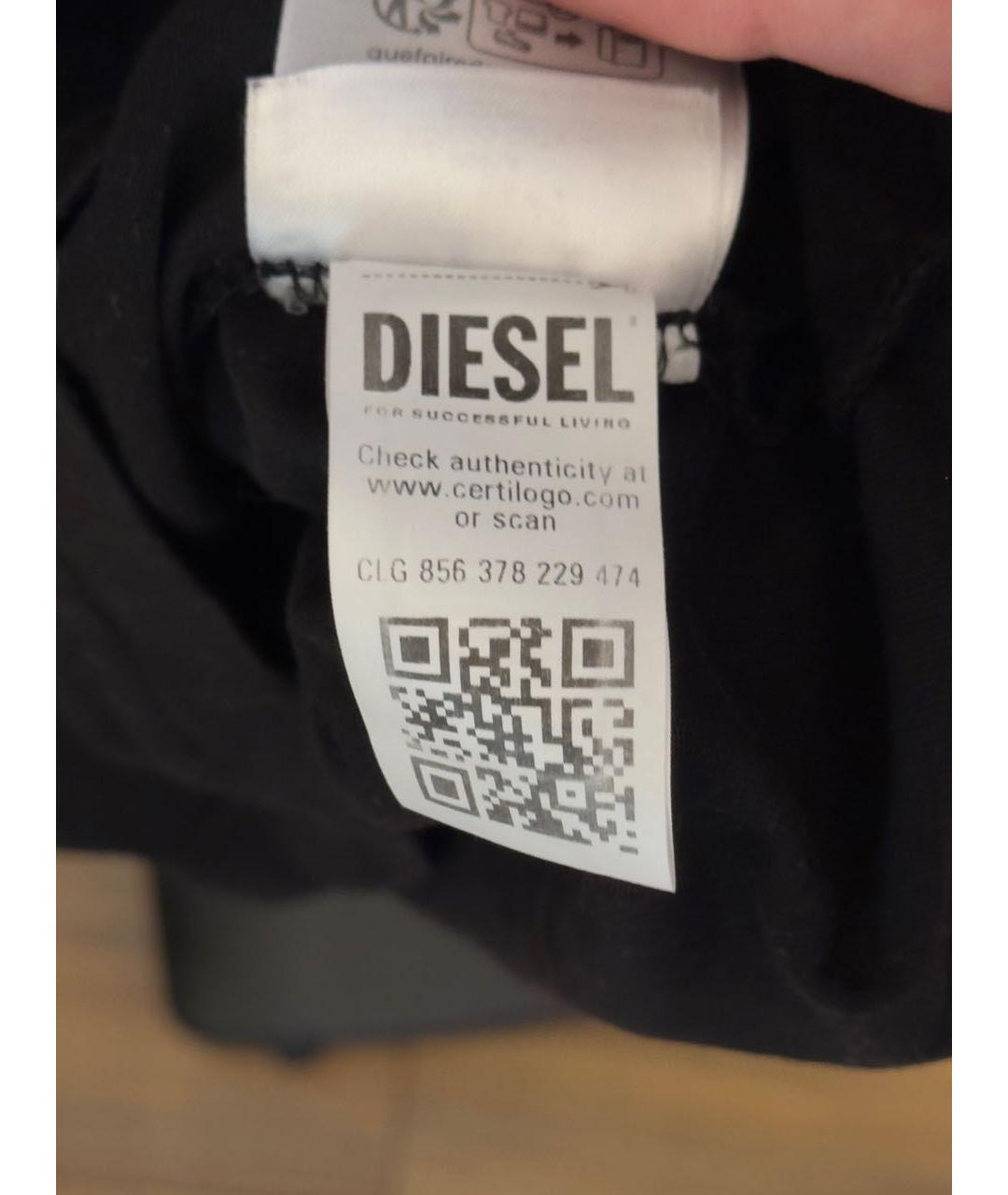 DIESEL Черная хлопковая футболка, фото 5
