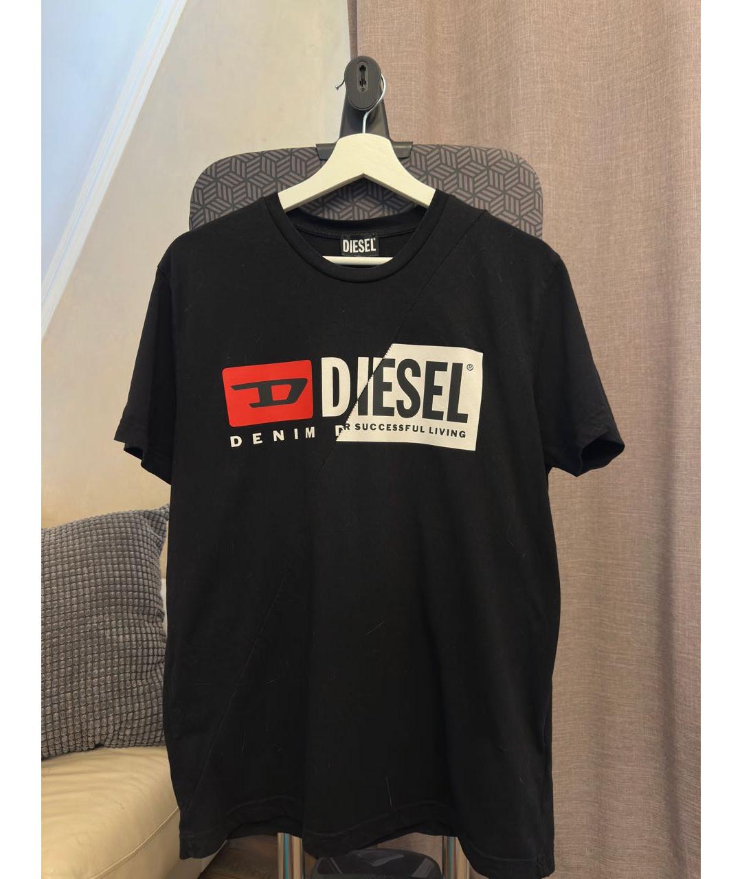 DIESEL Черная хлопковая футболка, фото 6