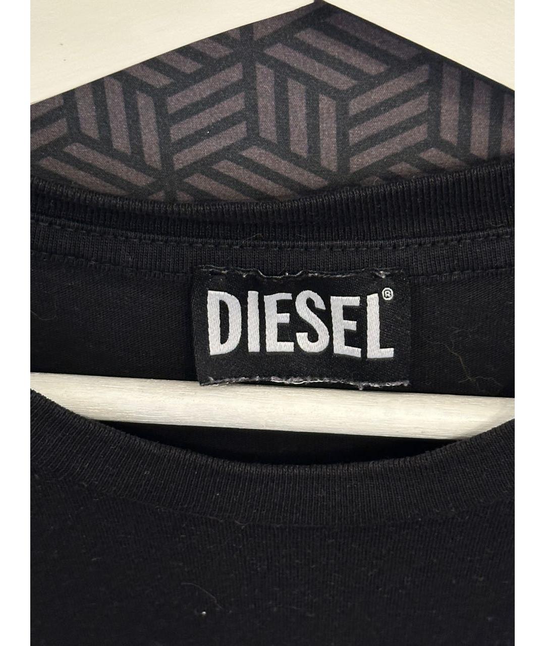 DIESEL Черная хлопковая футболка, фото 3
