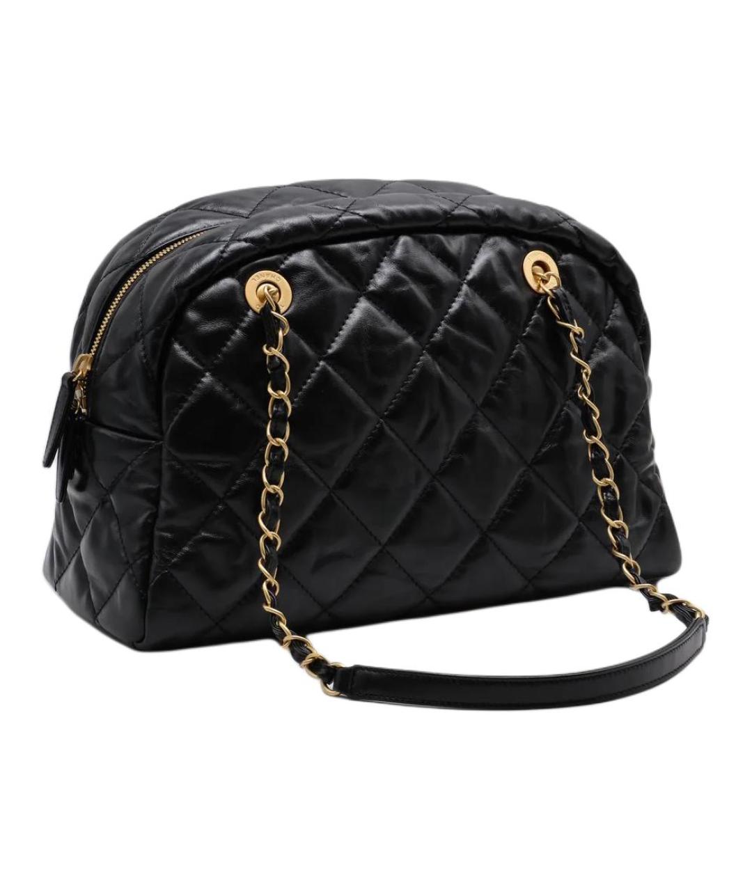CHANEL Черная кожаная сумка через плечо, фото 3