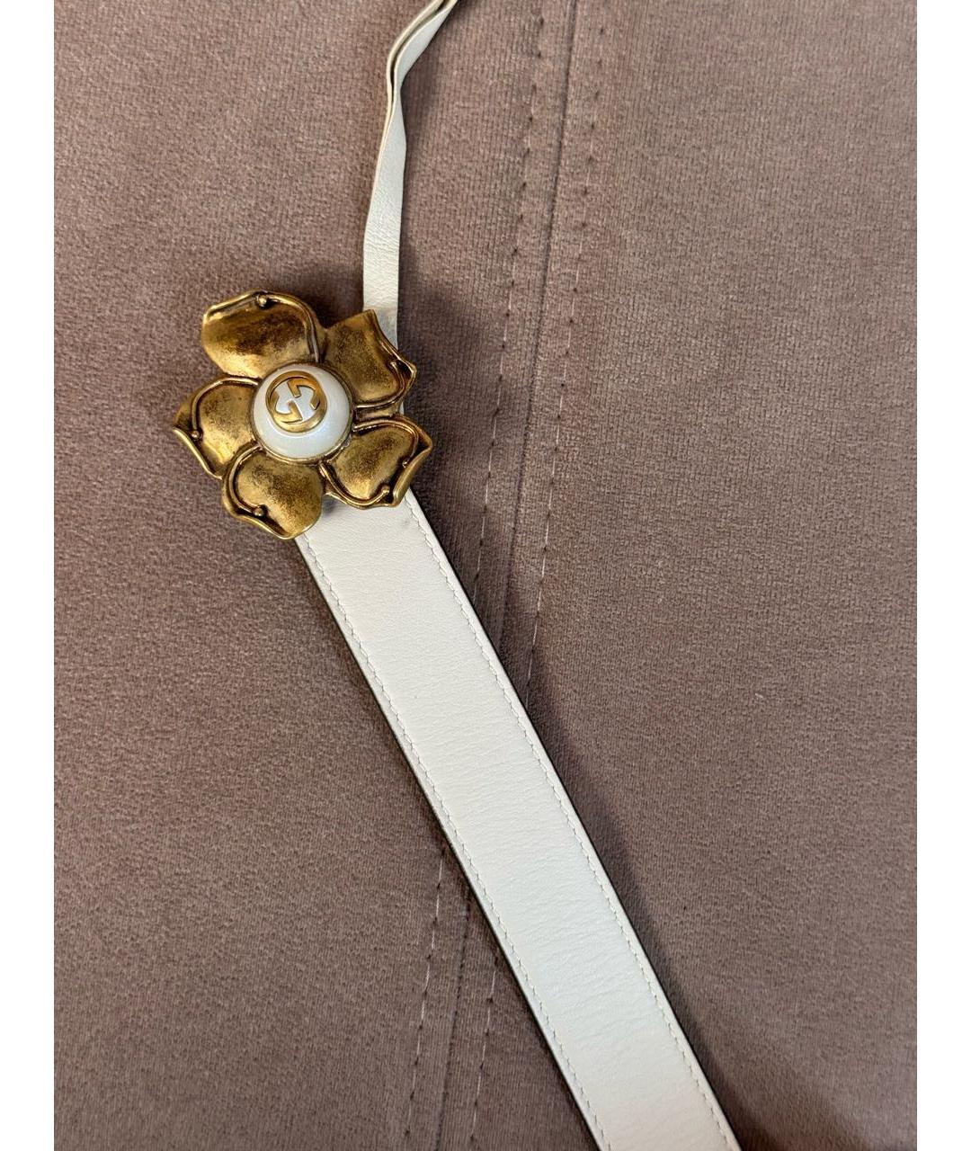 GUCCI Бежевый кожаный ремень, фото 4