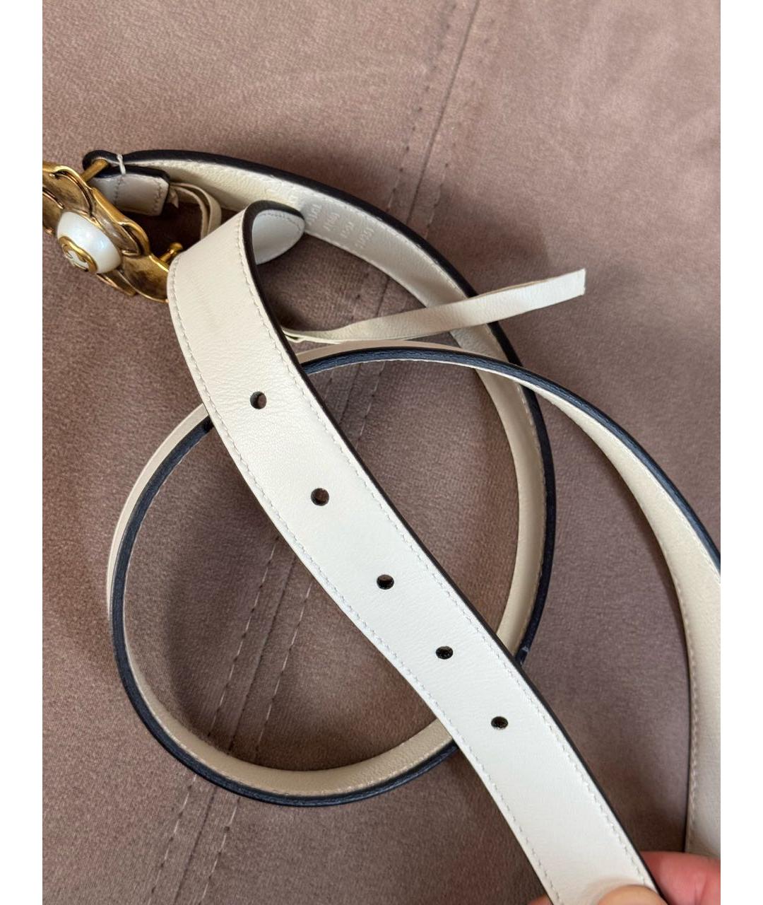 GUCCI Бежевый кожаный ремень, фото 3