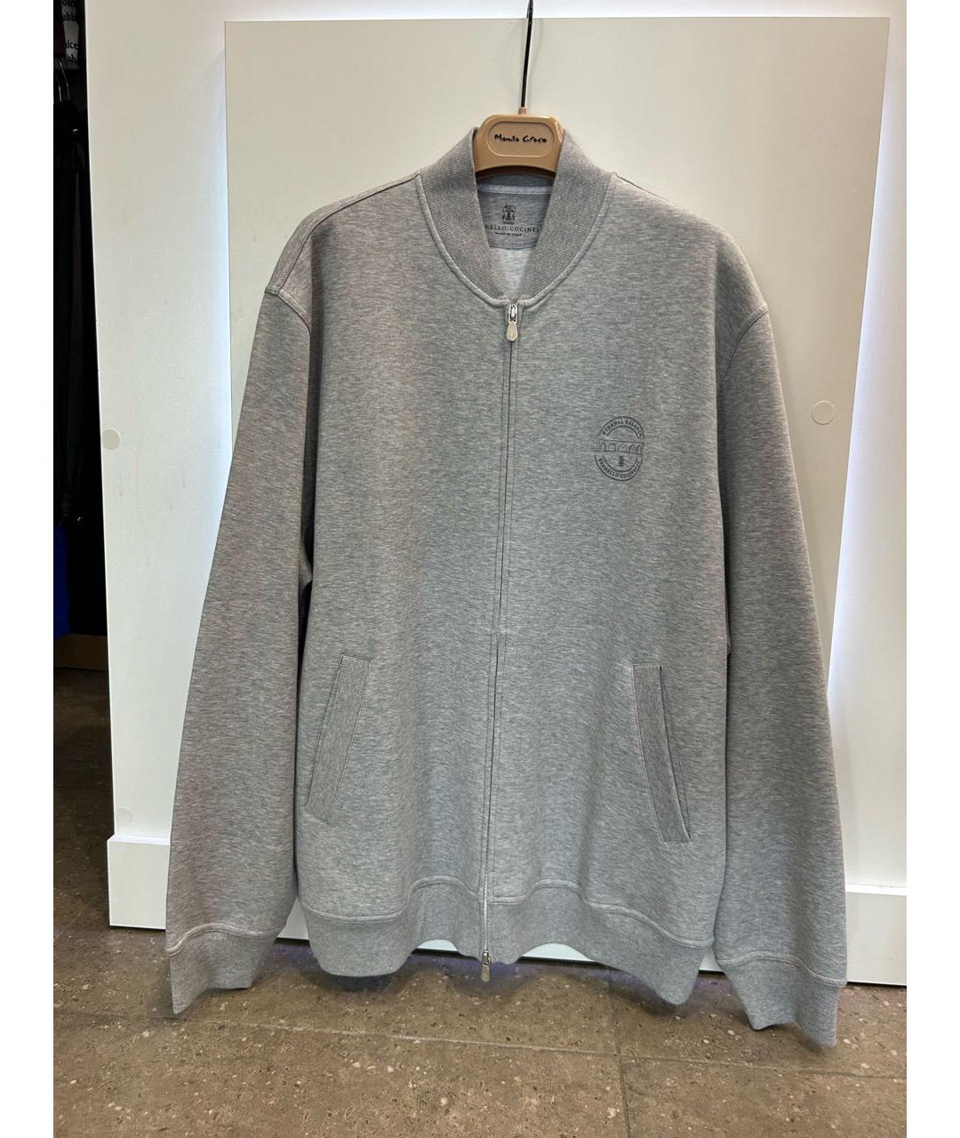 BRUNELLO CUCINELLI Серый хлопковый спортивный костюм, фото 7