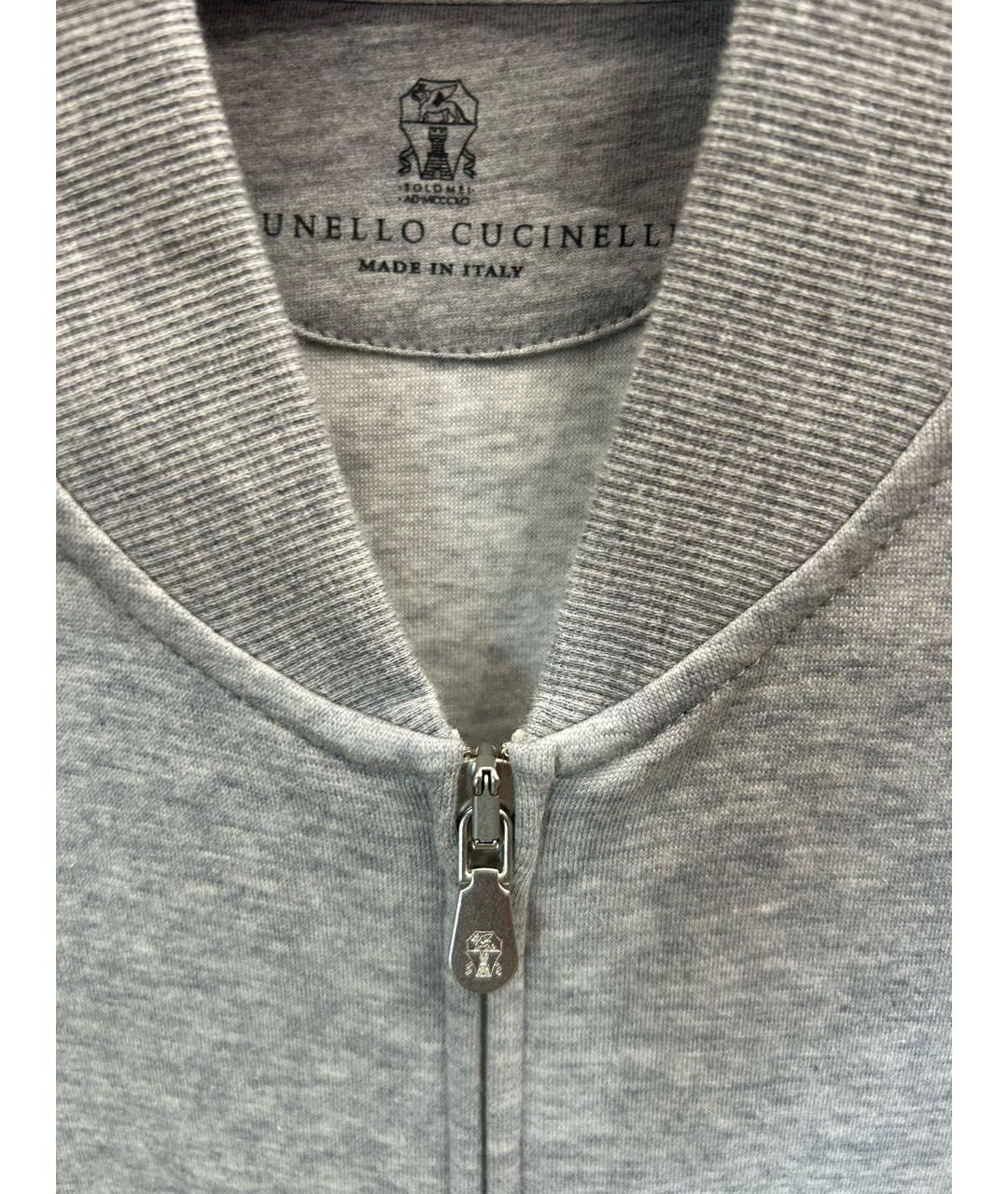 BRUNELLO CUCINELLI Серый хлопковый спортивный костюм, фото 5