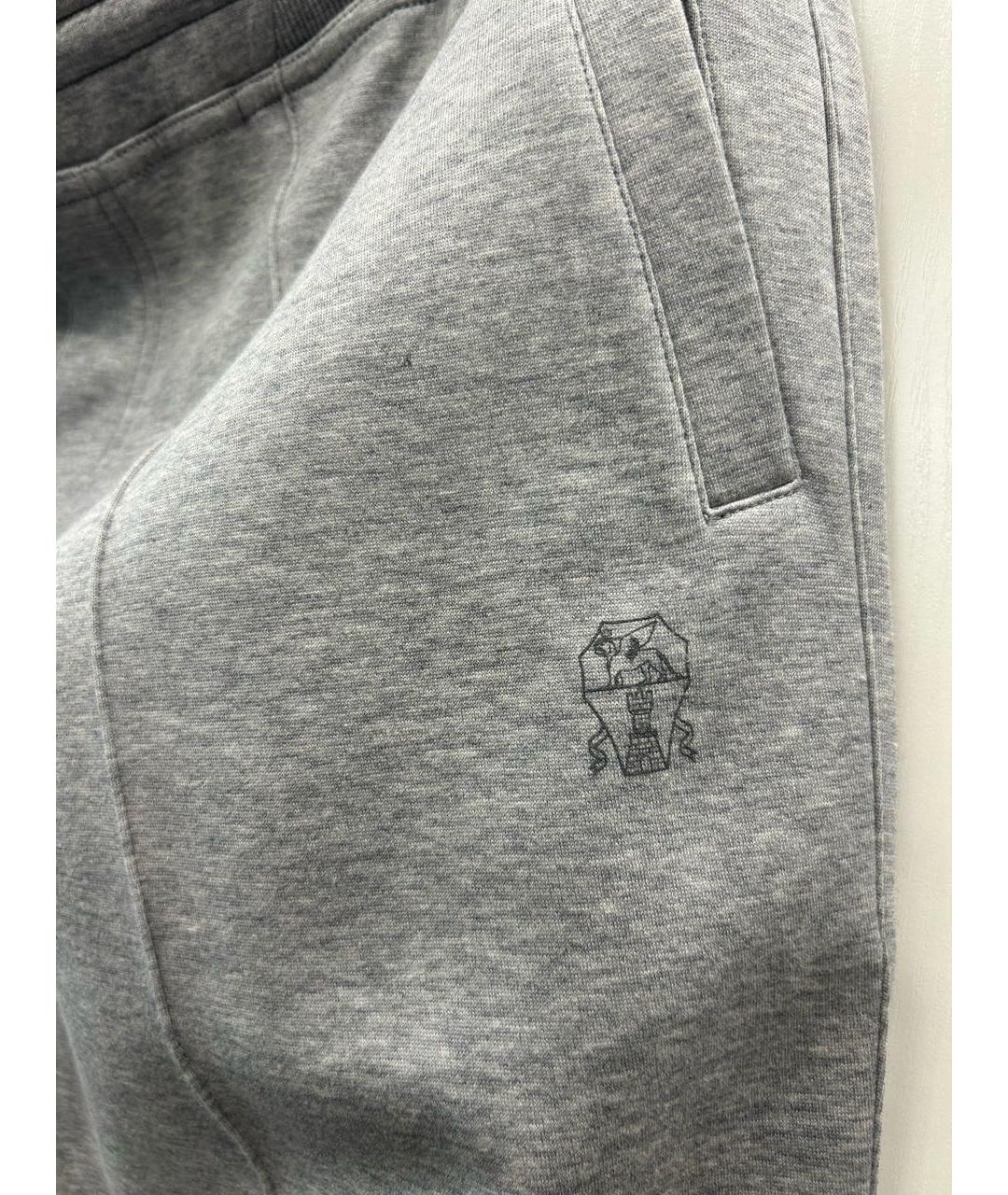 BRUNELLO CUCINELLI Серый хлопковый спортивный костюм, фото 4