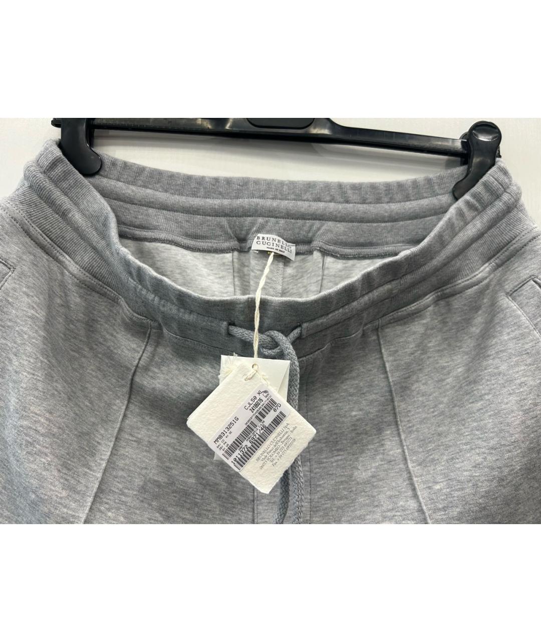BRUNELLO CUCINELLI Серый хлопковый спортивный костюм, фото 3
