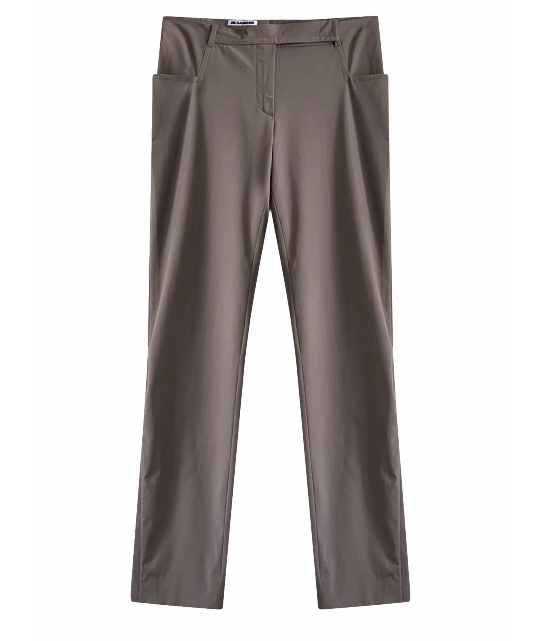 JIL SANDER Зеленые нейлоновые прямые брюки, фото 1