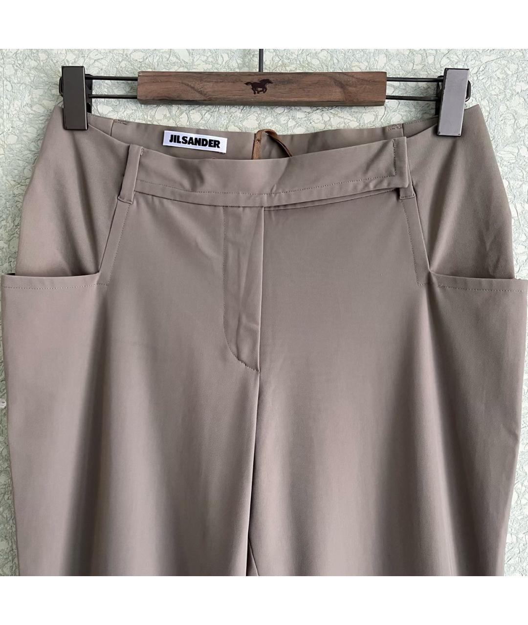 JIL SANDER Зеленые нейлоновые прямые брюки, фото 4