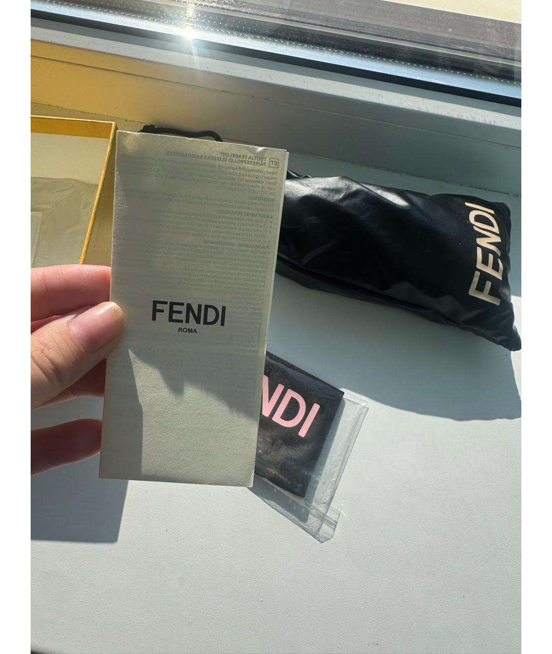 FENDI Золотые металлические солнцезащитные очки, фото 8