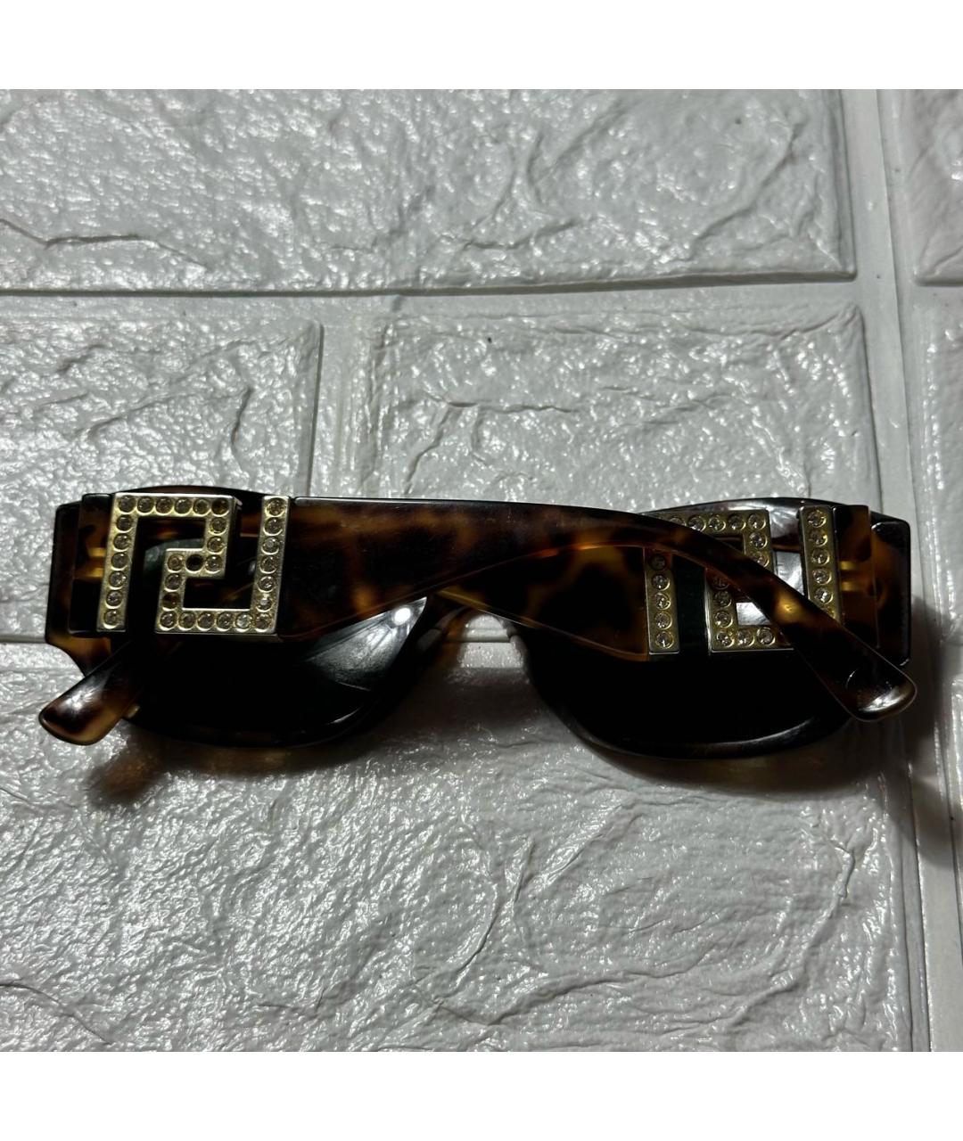 VERSACE Коричневые пластиковые солнцезащитные очки, фото 3