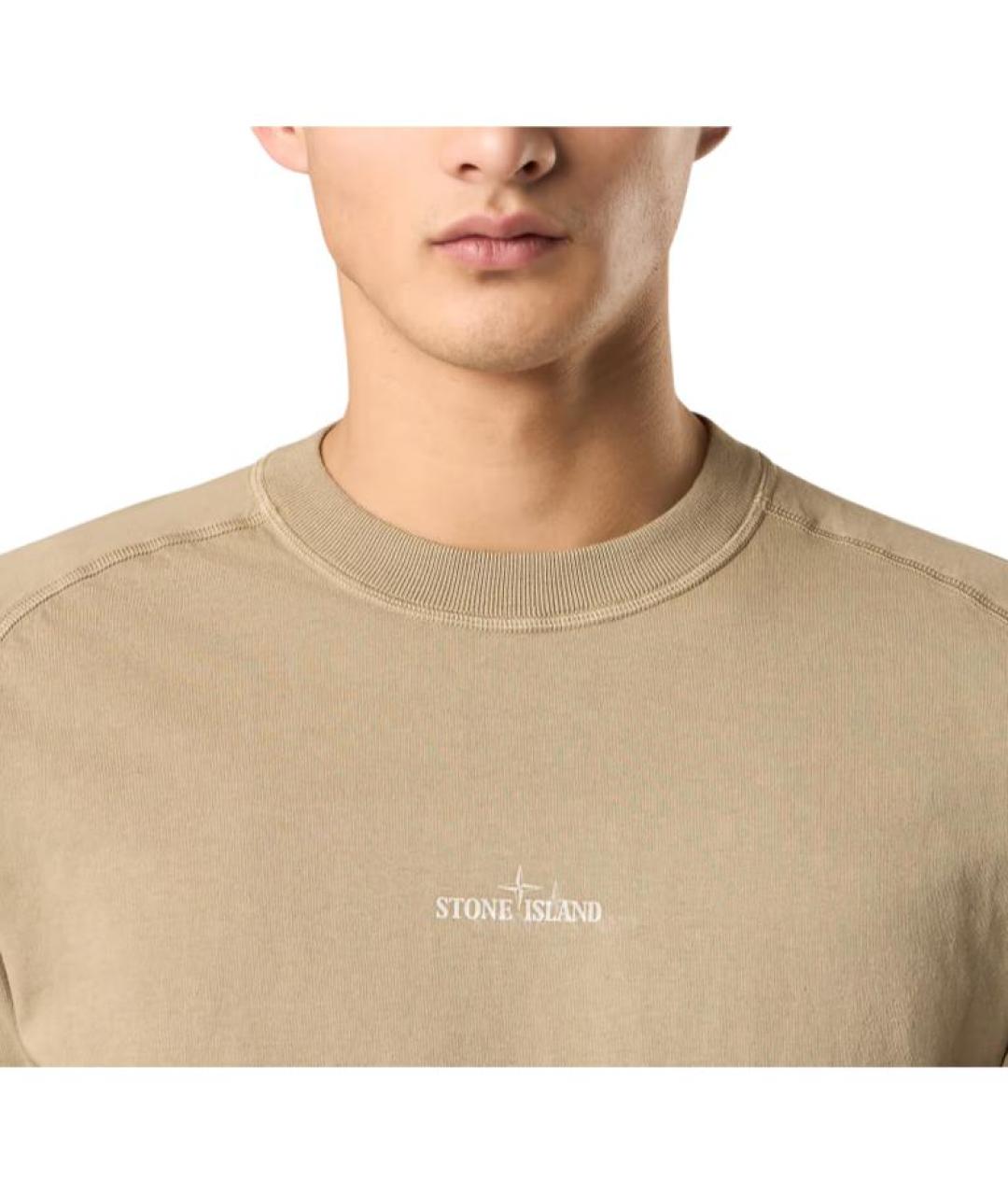 STONE ISLAND Бежевая футболка, фото 5