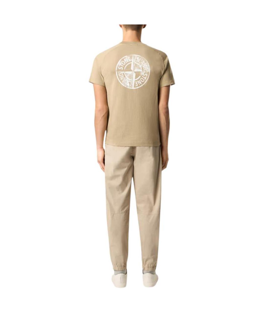 STONE ISLAND Бежевая футболка, фото 3