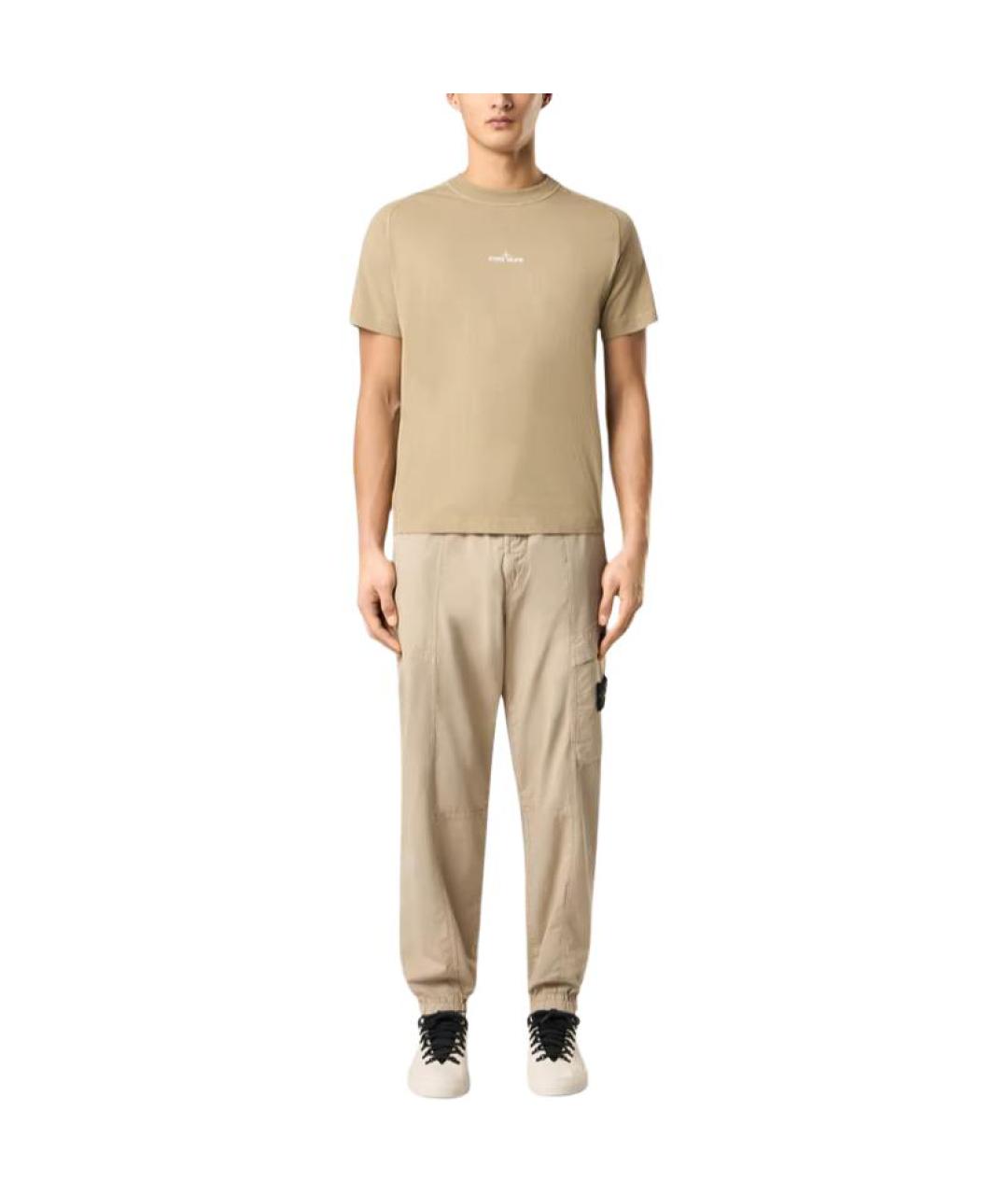 STONE ISLAND Бежевая футболка, фото 4