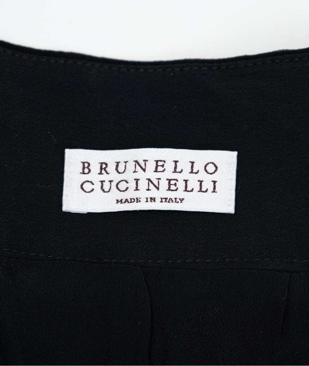 BRUNELLO CUCINELLI Черная шелковая юбка макси, фото 3