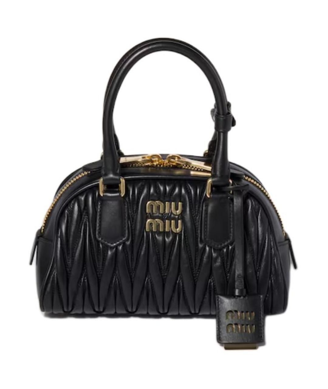 MIU MIU Черная кожаная сумка через плечо, фото 1